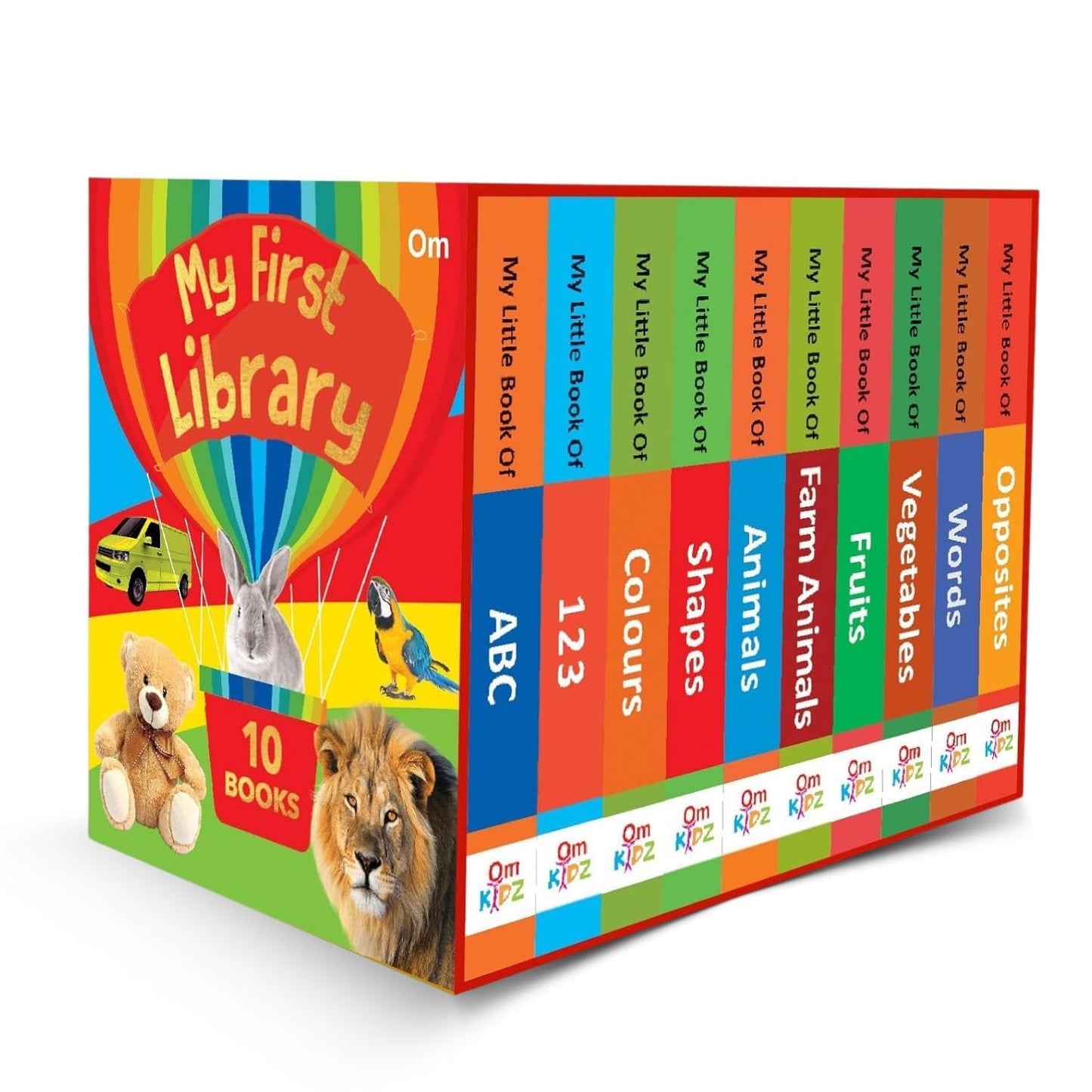 My First Library: Boxset of 10 Board Books for Kids | Early Learning ABC, Numbers, Colors, Shapes & Animals & More