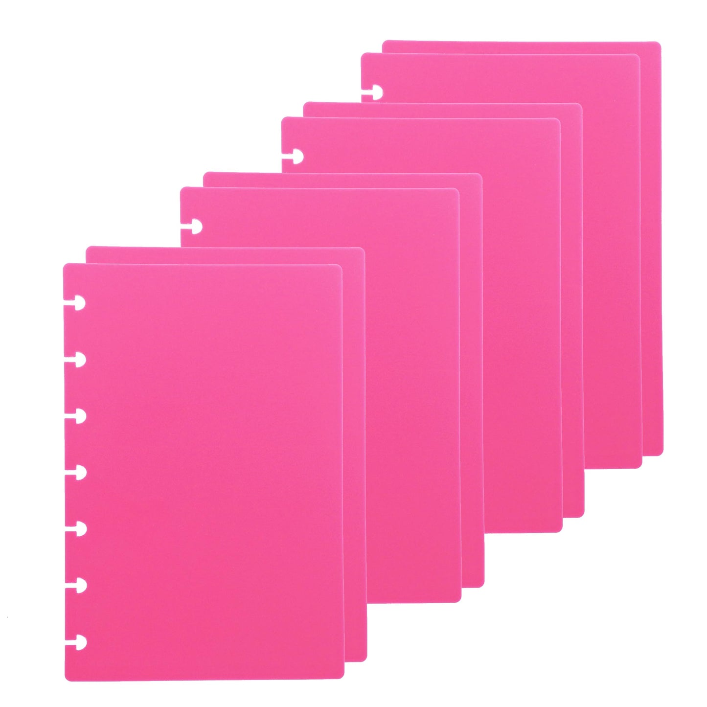 ITSYHPRO Discbound Notebook Covers,Discs DIY Planner Cover - Mini 7-Hole,Compatible with Levenger Circa Arc TUL and Happy Planner(Rose Pink,Mini,4Set)