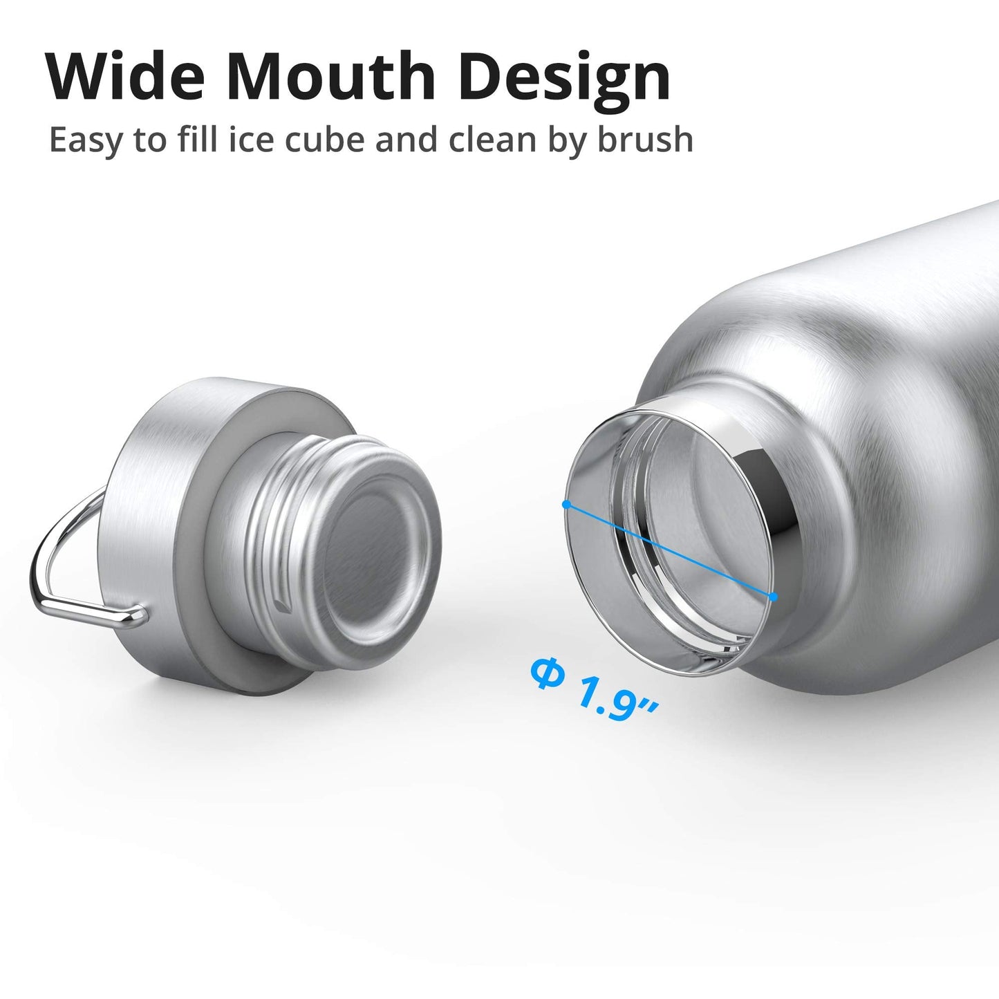 Triple Tree 34OZ Vacuum Insulated Stainless Steel Water Bottle, Double Wall Wide Mouth Lids Keeps beverage Hot or Cold Sweat Proof