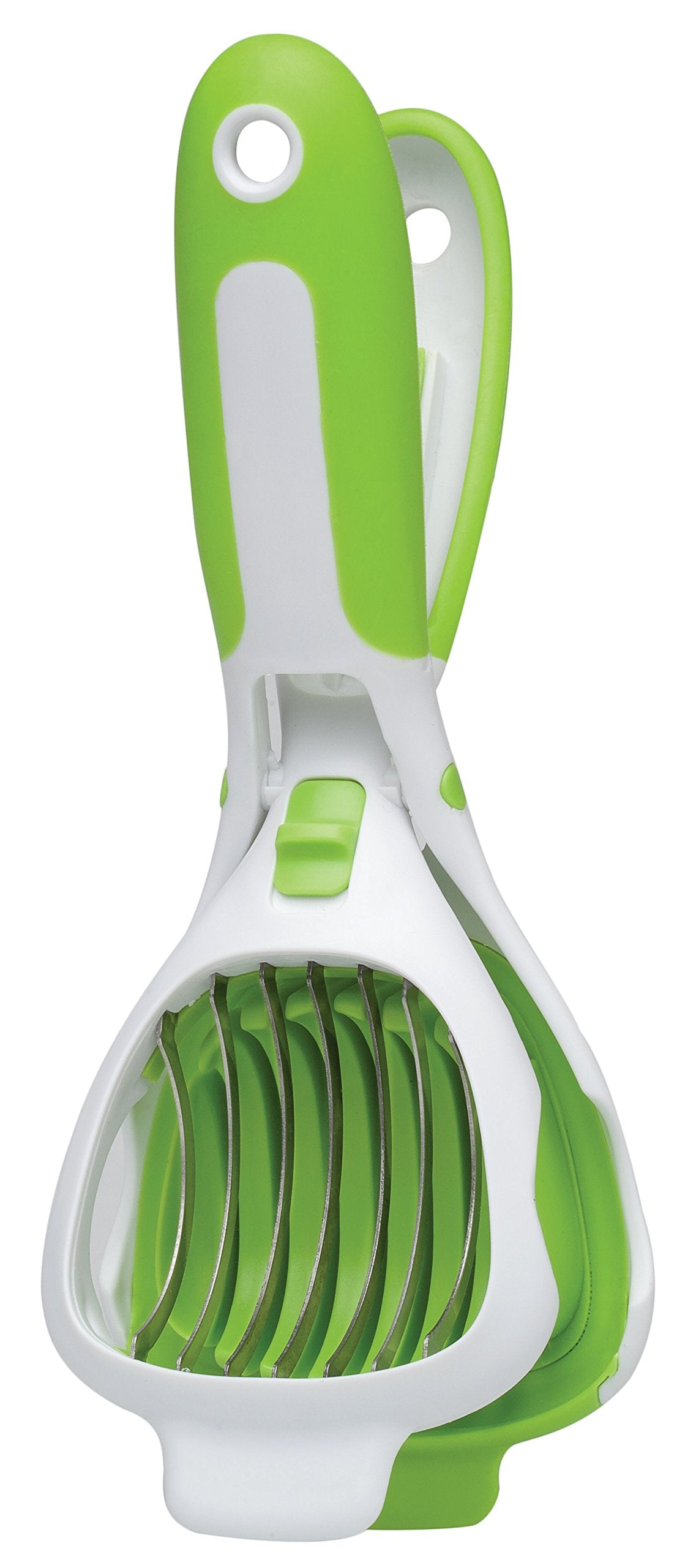 HIC Kitchen Handy Dandy Slicer For Eggs, Fruit, Mushrooms, Stainless Steel Blades, Non-Slip Grip, Spring-Loaded Action
