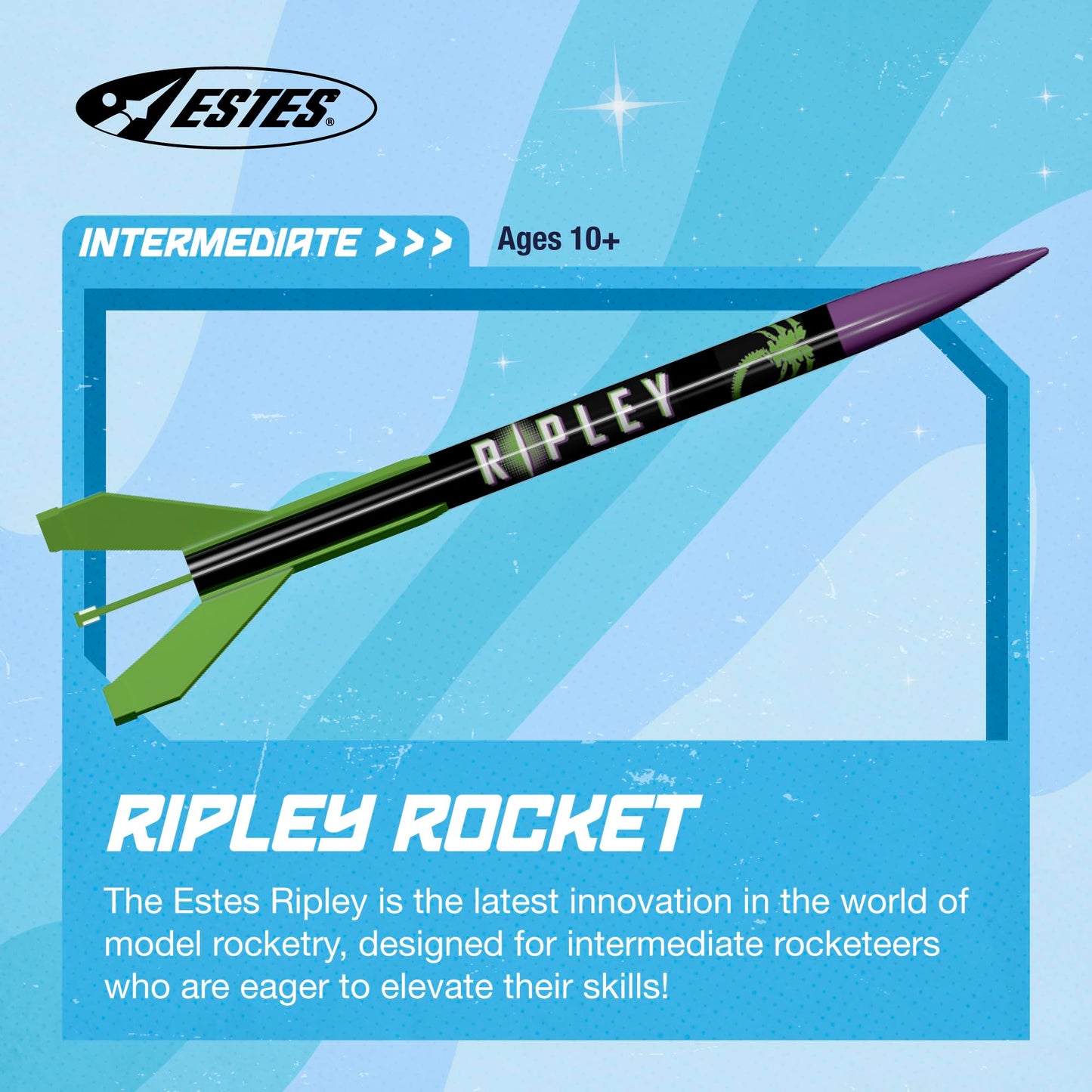 Estes 0653 Ripley Rocket Rocket-Building Kit, Intermediate Flying-Model-Rocket Kit for Ages 10+