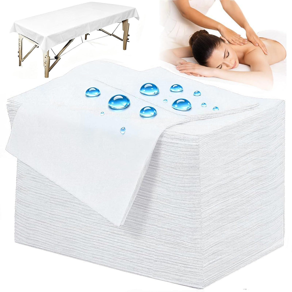 50 PCS Massage Table Sheets Disposable Spa Bed Cover 75"x31" Oil (50 Count)