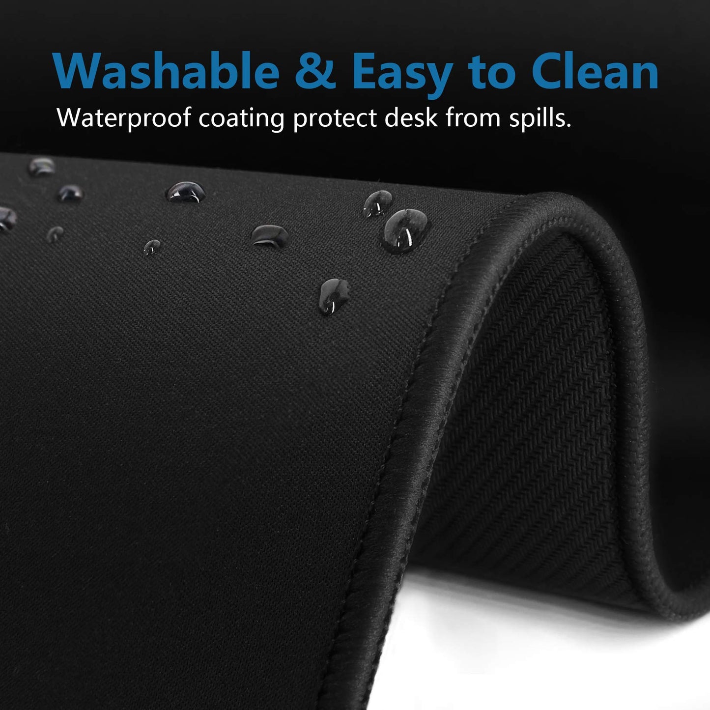 Large Mouse Pad- 31x12 in. XL Mousepad Keyboard Pad with Stitched Edges, Uitra-Smooth Mouse Mat & Non-Slip Rubber Base, Gaming Mouse Pad for Gamer, Office & Home, Black