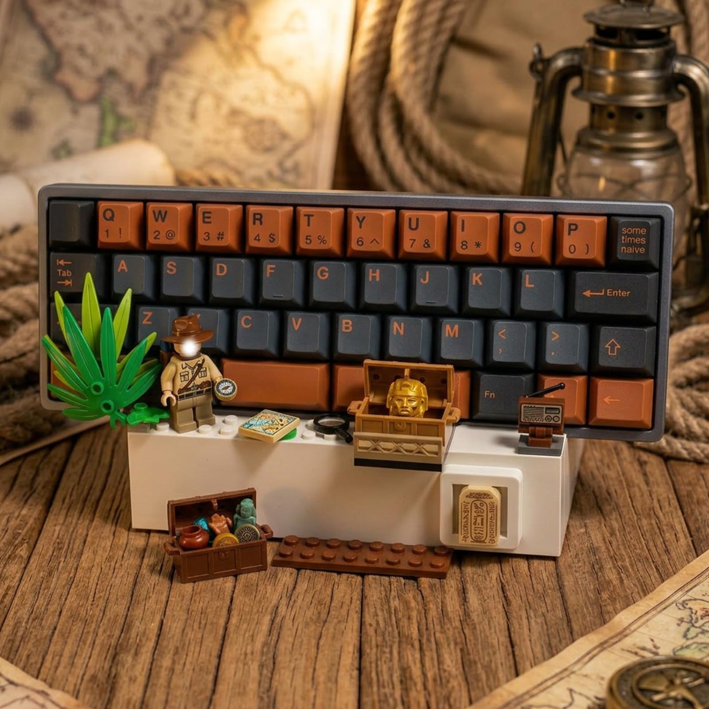 Hyekit Keyboard Display Stand | DIY Buildable ABS Mechanical Keyboard Storage Holder with 2 Replaceable Front Panels | Showcase for Building Bricks | Ideal Desk Setup Decor for Gamers and Enthusiasts