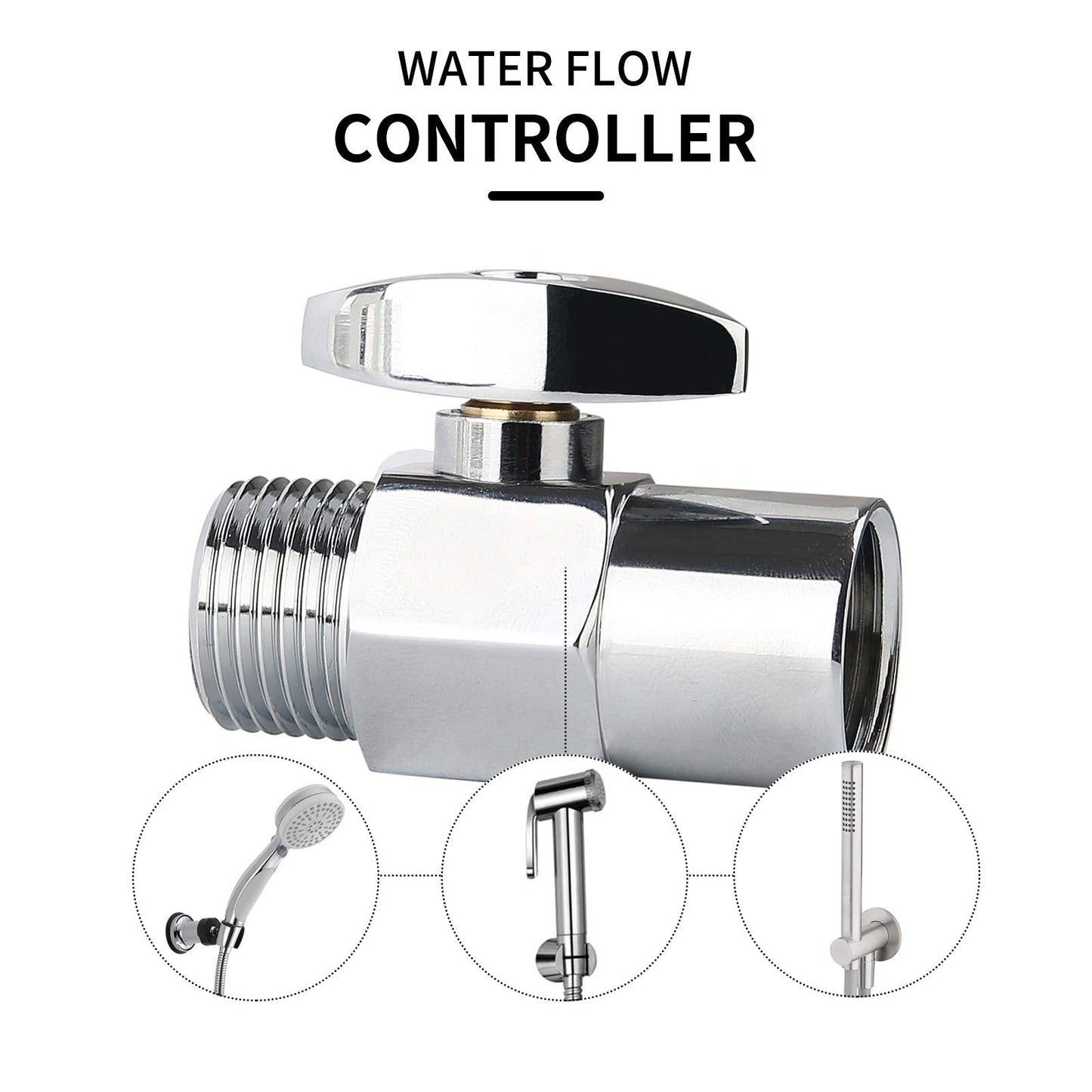 Watflow Water Shut Off Valve, Shower Head Water Saver, Shower Head Flow Restrictor, Shower or Garden Water Flow Control Valve 1/2"NPT…