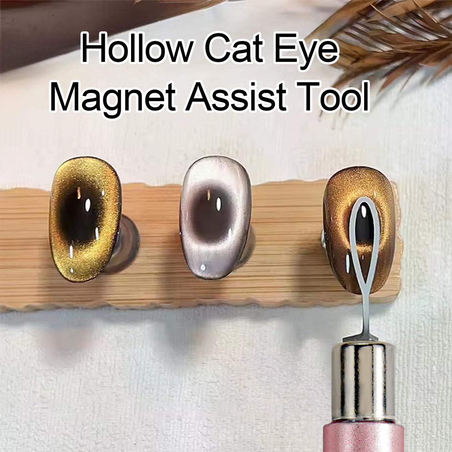 YECIRALA 6 Pcs Nail Art Cat Eye Magnet For Nails With 2 Iron Molds, Nail Polish Magnet Tools Set Cylindrical Flower Heart Hole Nail Magnet With Magnet Ball For Nails Art Magnet Stick Magnetic Pens