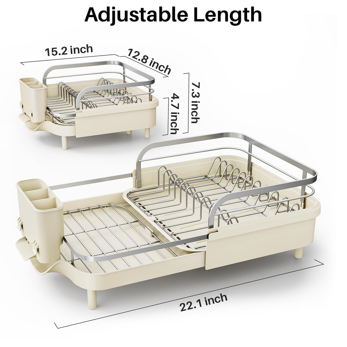 Expandable Dish Drying Rack for Kitchen Counter