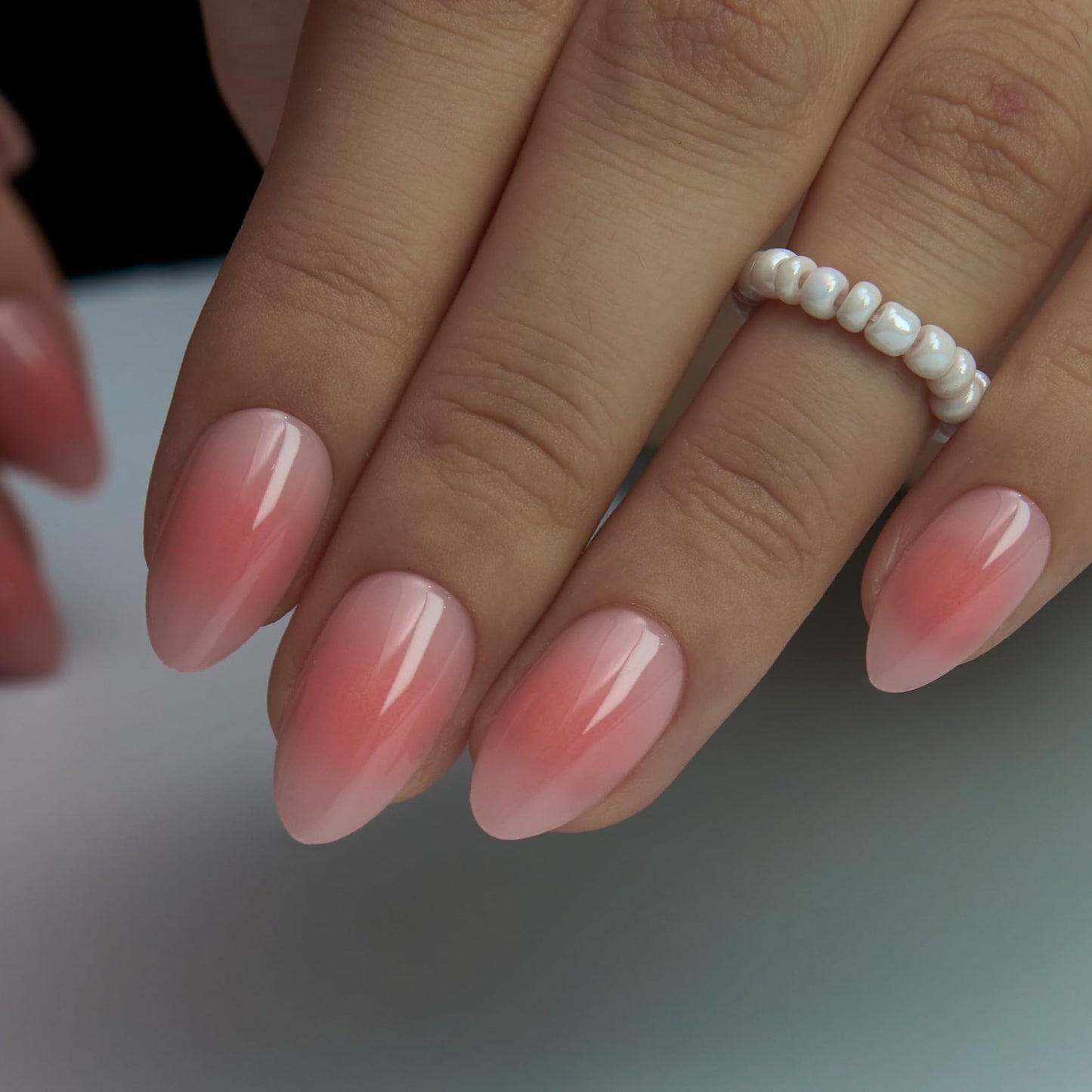CurvLife Soft Gel Press On Nails – Reusable False Natural Fit Fake Nails Tips Stick Ons, Salon Quality UV Finish (Nude Blush Nails, Medium)