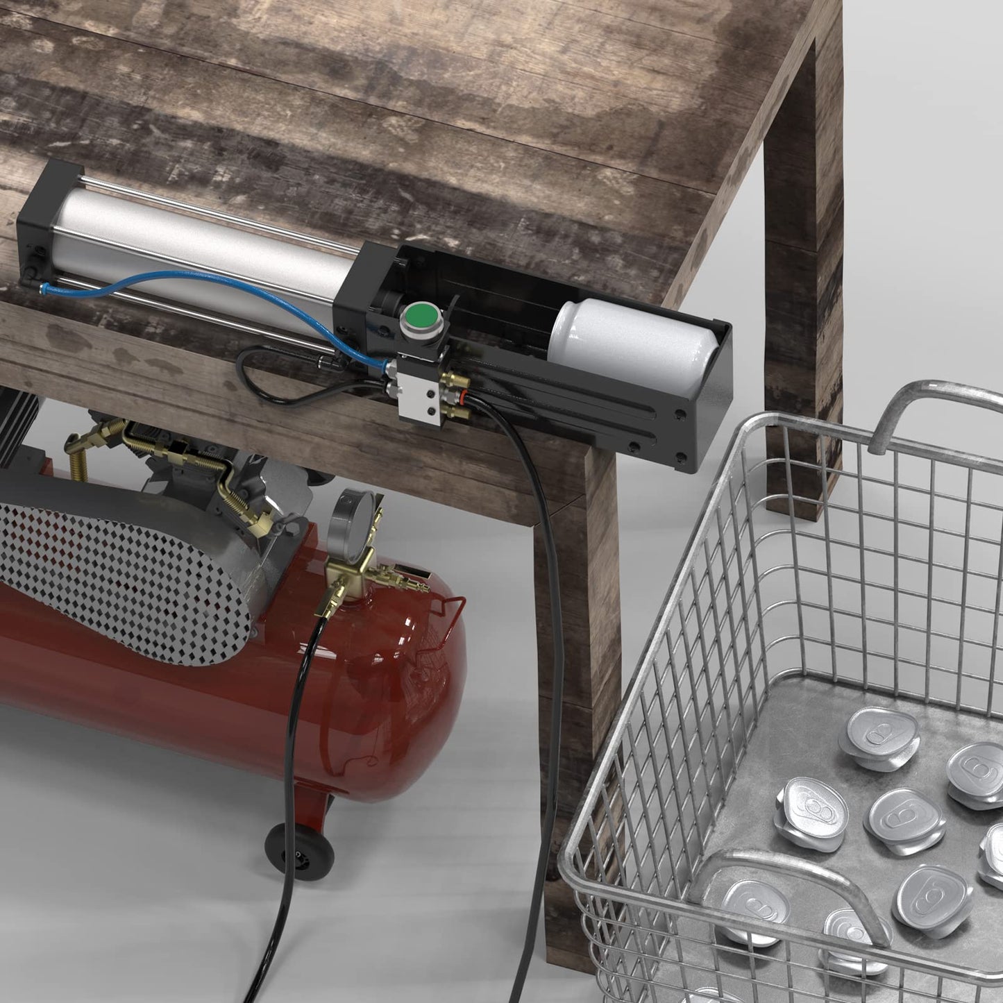 Pneumatic Can Crusher, Heavy-Duty Smasher for Aluminum Seltzer, Soda, Beer Cans and Bottles for Recycling Tools,8.5/11/12/16 Oz Metal Aluminum Cans Crusher,Gadgets for Home (Manual Button)