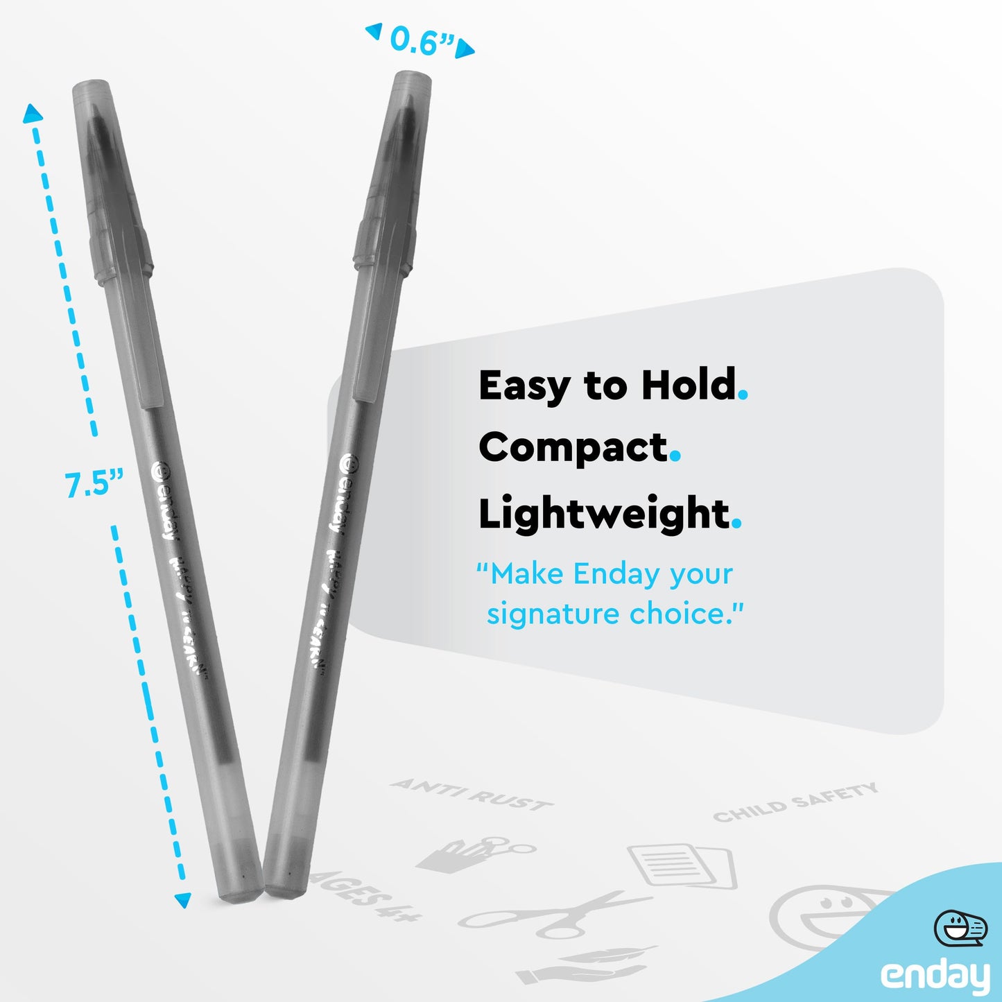 Enday 1200 Pack Bulk Ballpoint Pens Black 1200 Black Pens, Medium Point (1.0mm) Smooth Writing Pens, Comfortable Grip, Quick Dry Ink, Office School Home Supplies.