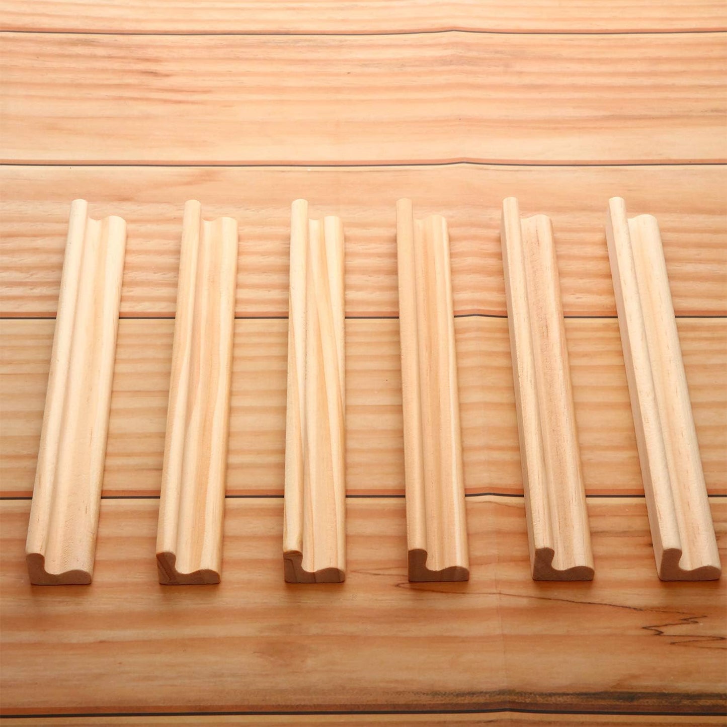 Gejoy 16 Pcs Wooden Tile Holders Letter Tray Replacement Racks Word Tray for Mexican Train Crafts and Game Stands School Students