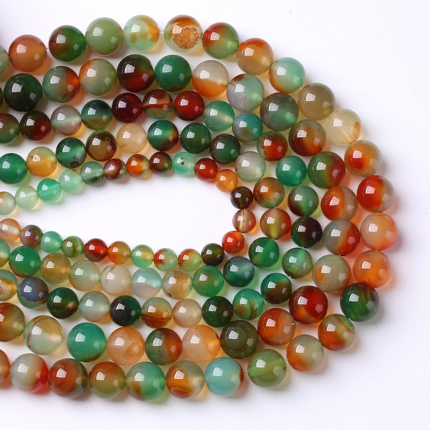8mm 45pcs Natural Peacock Agates Beads for Jewelry Making Semi Precious Loose Gemstones Beads DIY Bracelet Necklace 15" 1 Strand