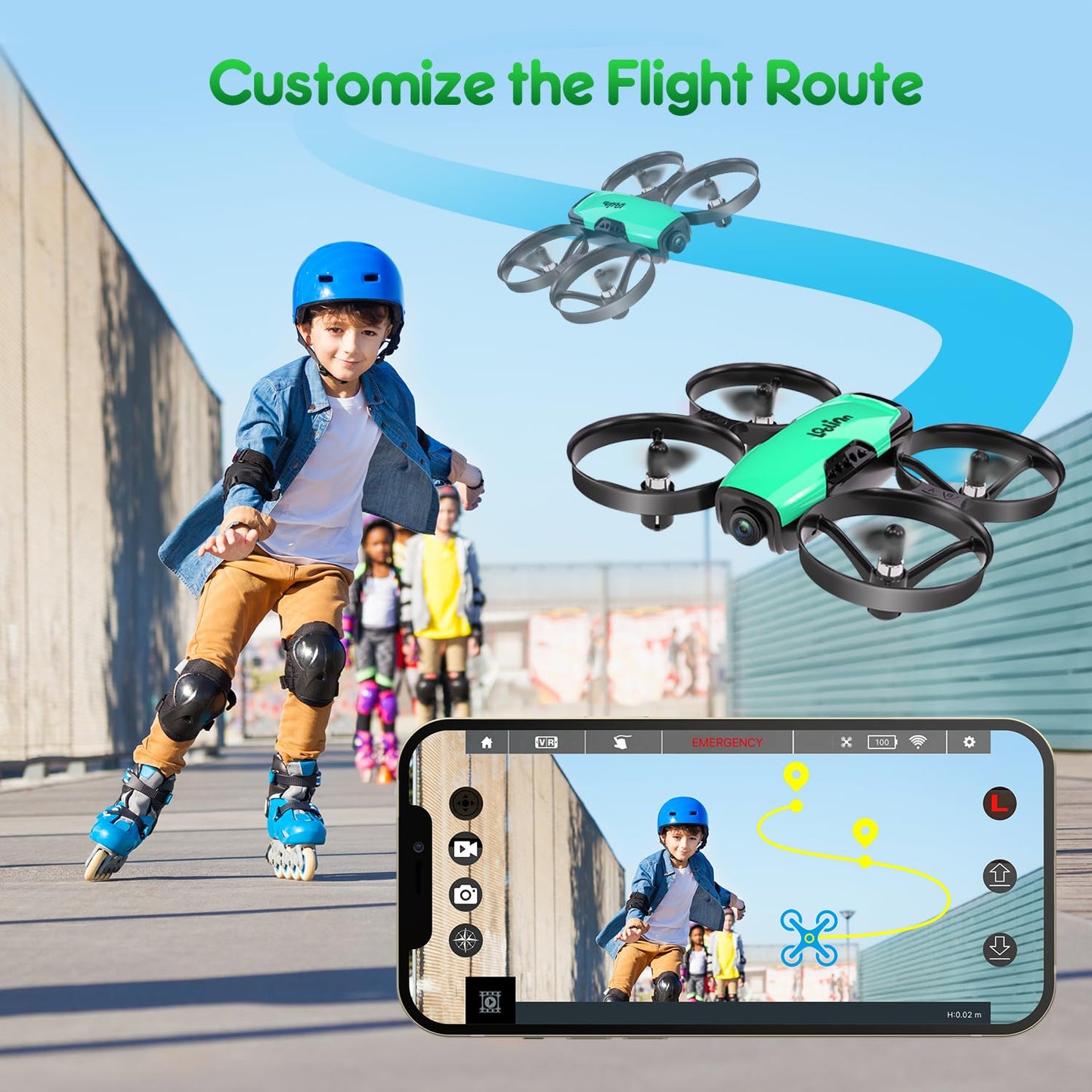 Loolinn | Drone for Kids 8+ Gift with Camera - Mini Drone, Remote Control Quadcopter Drone with 90° Adjustable Camera, Safe for Kids, Photos and Videos, Easy to Fly (Gift for Boys and Girls)