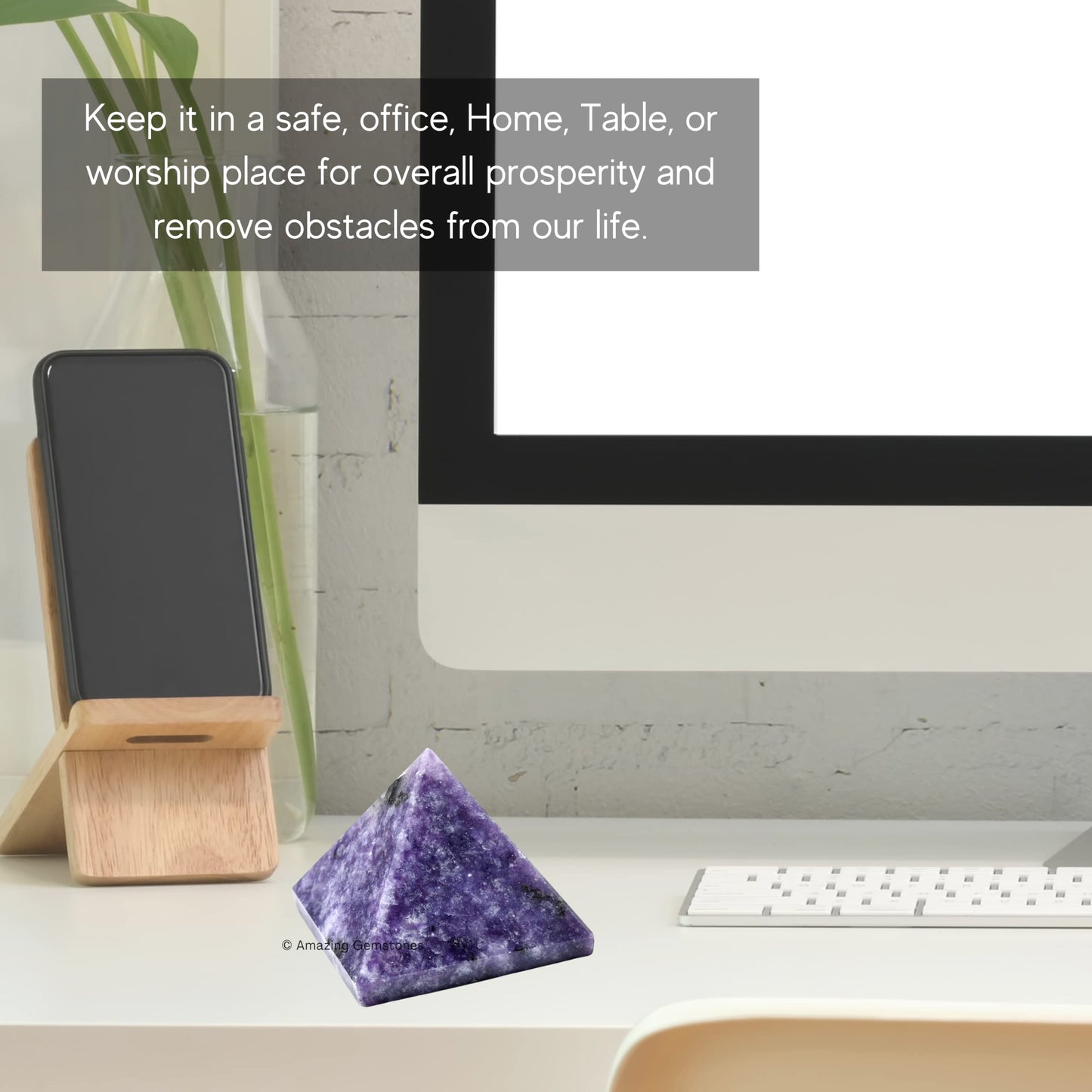 Amazing Gemstone Lepidolite Pyramid Crystal Healing Stones - 2" Great Pyramid Figurine of Natural Stone Pyramid for Meditation, Reiki, Chakra Balancing and Crystal Pyramids Grid