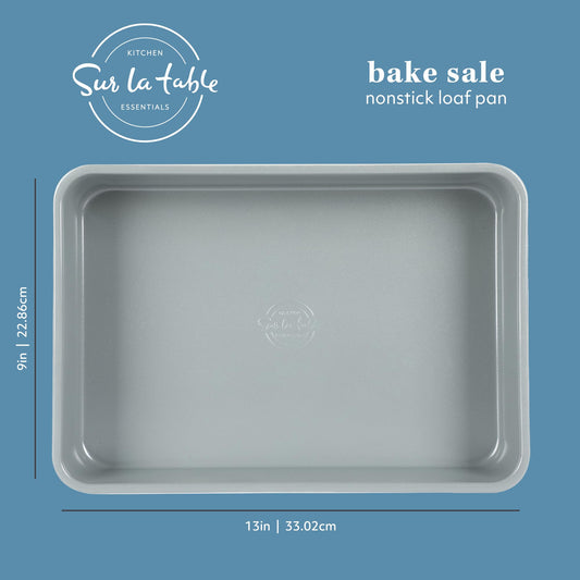 Sur La Table Kitchen Essentials Bake Sale 9 X 13 Inch PFOA, PFAS, PTFE Free Nonstick Roaster/Cake/Baking Pan - Linen White