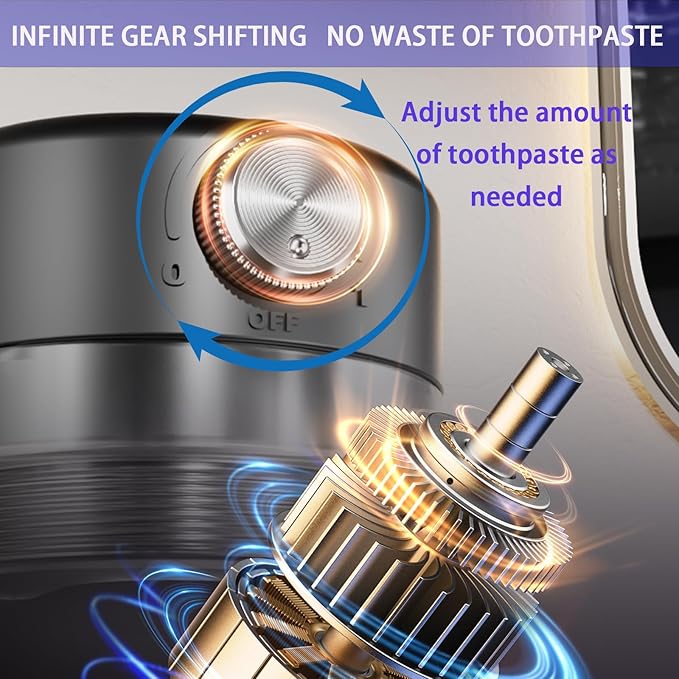 Toothpaste Squeezer, Bathroom Wall Mounted Electric Toothpaste Dispenser with Adjustable Toothpaste Dispensing Amount, Automatic Toothpaste Dispenser for Adults and Kids (White)