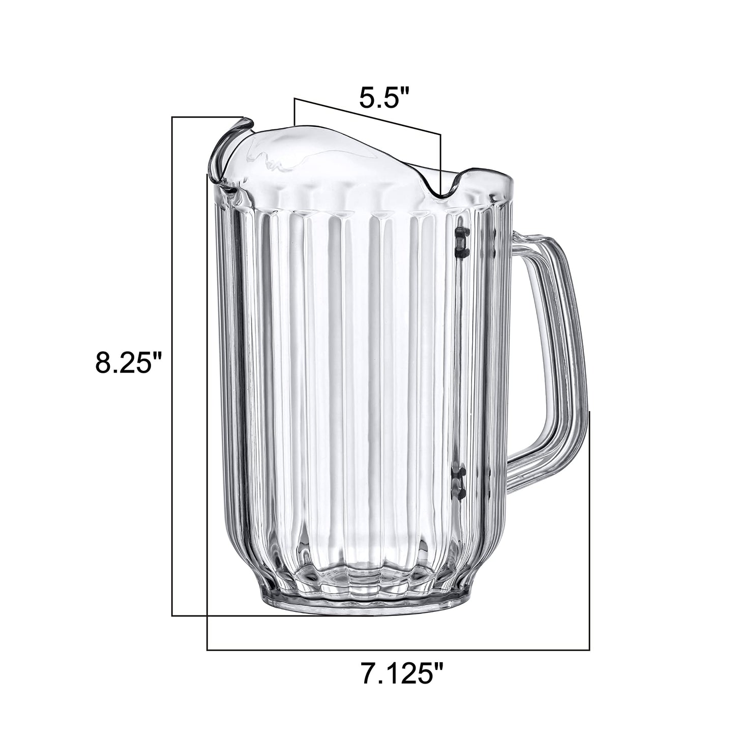 Amazing Abby - Cheerly Beerly - 2-Pack Unbreakable Plastic Beer Pitcher (60 oz) with 3 Spouts, Restaurant-Grade Polycarbonate Beverage Dispenser, Dishwasher-Safe, Great for Beer, Sangria, and More