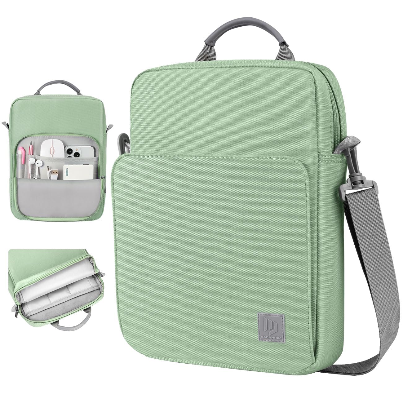 Dadanism 9-11 Inch Tablet Sleeve Bag Carrying Case with Shoulder Strap for iPad (A16) 11", iPad 10th Gen 10.9", iPad Air M4/Pro M5 11", iPad 9/8/7th 10.2", Galaxy Tab A11+ Plus 11", Dark Green