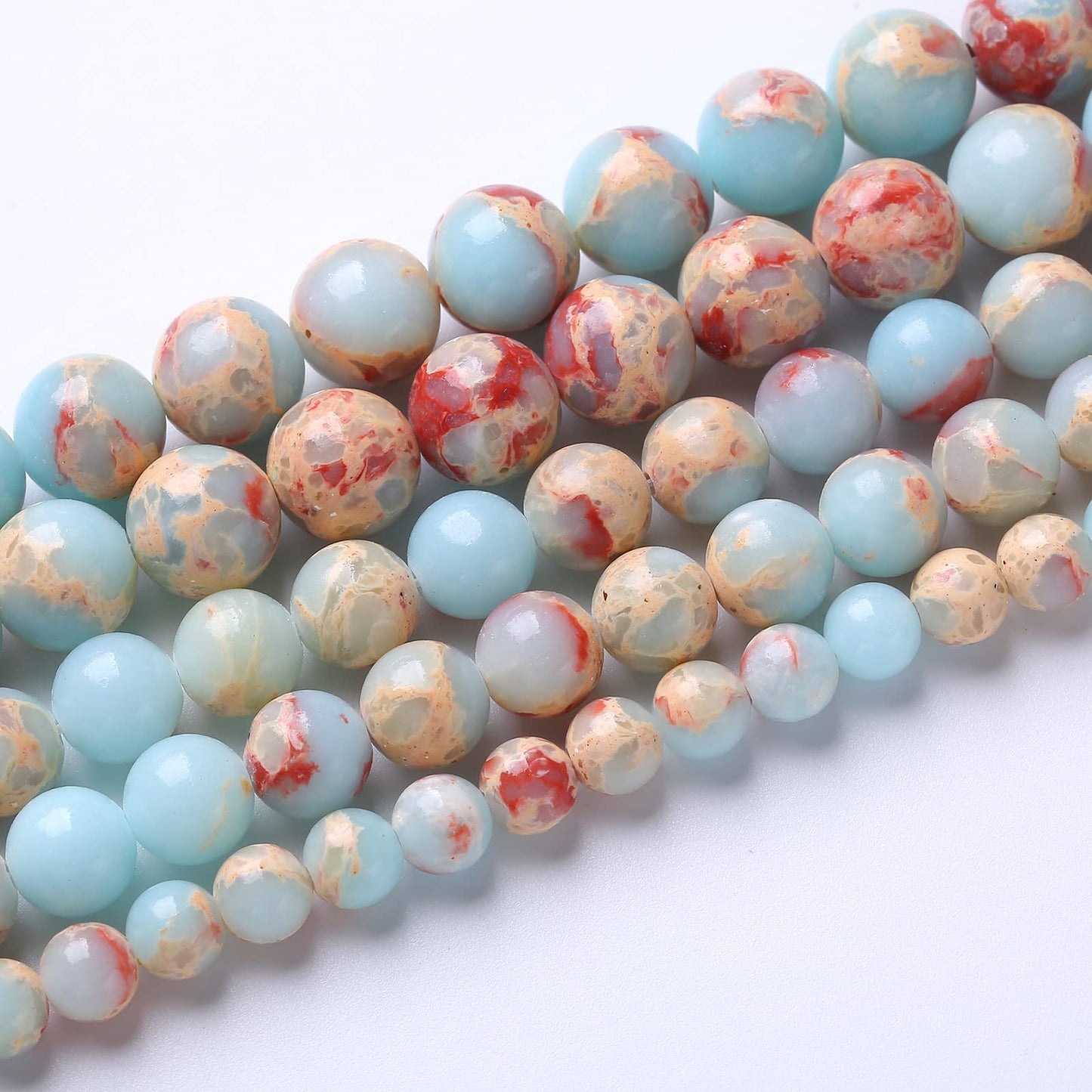 90PCS 4mm Natural Blue Jasper Beads Longevity Mountain Stone Round Loose Spacer Beads for Jewelry Making DIY Energy Stone Healing Power Bracelet 15"(4mm, Blue Jasper)