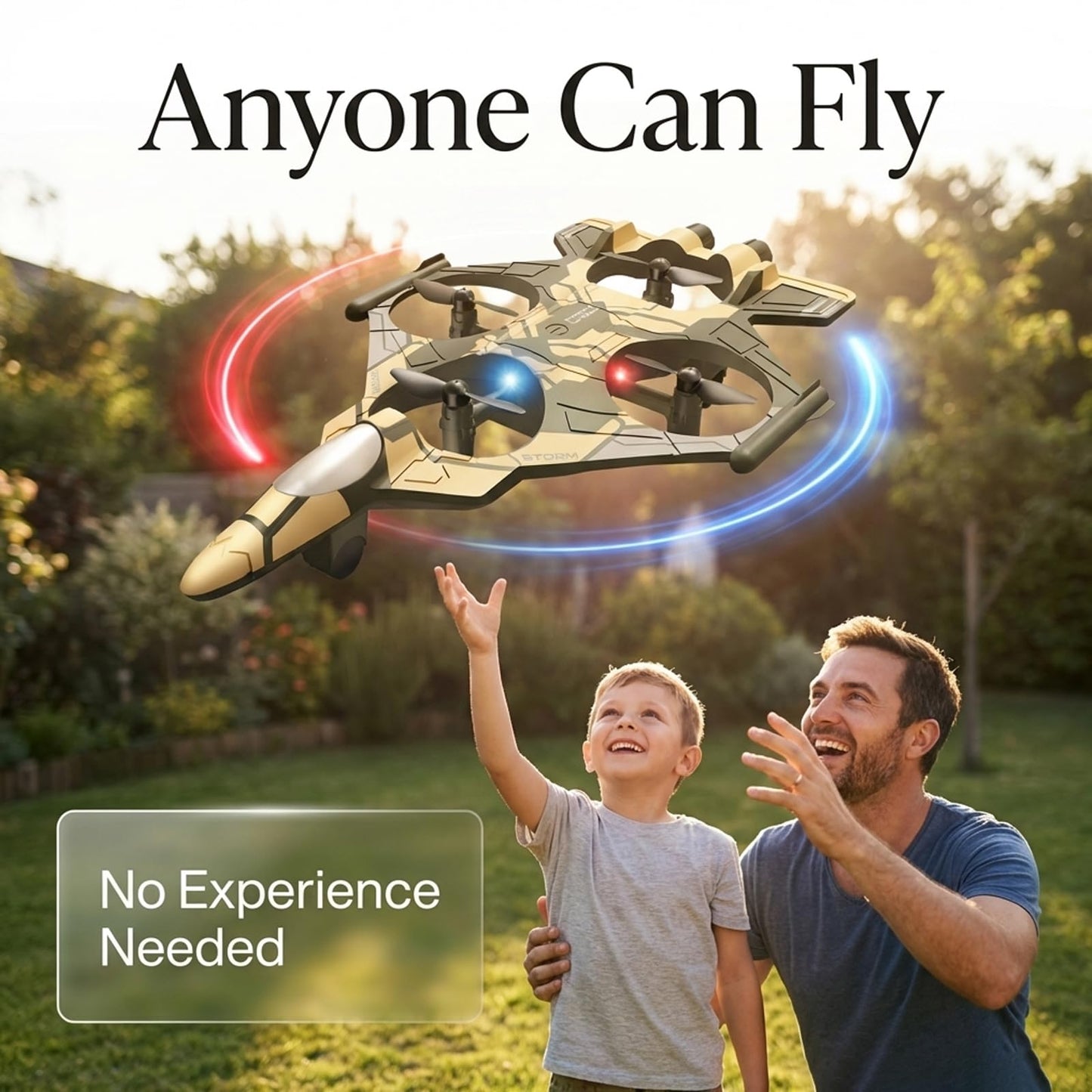 RC Planes For Kids Adults,Remote Control Airplane with LED Lights,360° Flip and Headless Mode,Orbit Flight,One-Key Takeoff/Landing,2 Rechargeable Batteries,Remote Control Plane Best Gift for Kids