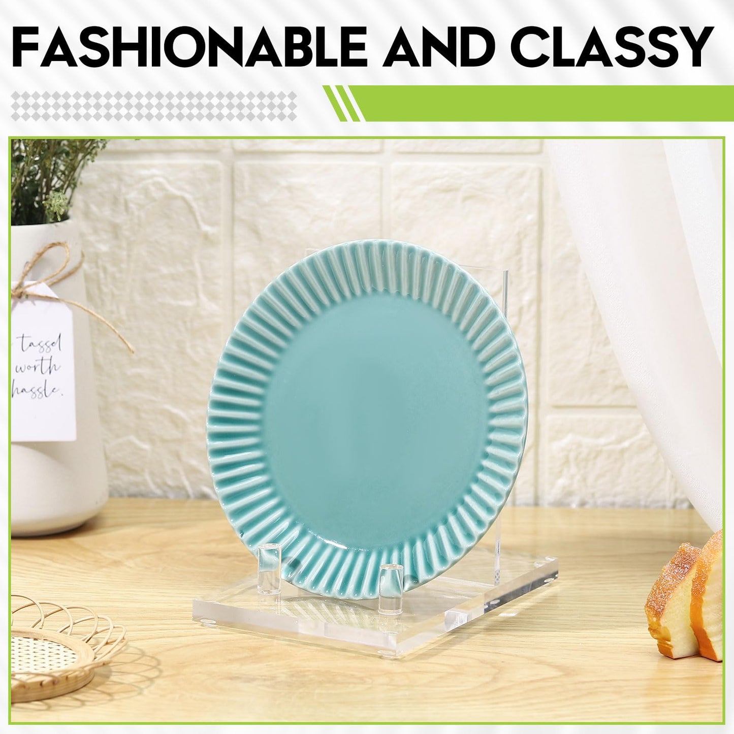 Yousoontic Acrylic Book Display Stand Clear Easel Plate Stand for Displaying Books, Picture, Notebooks, Platter, Photo, Artworks(4 x 6 x 6 Inch)