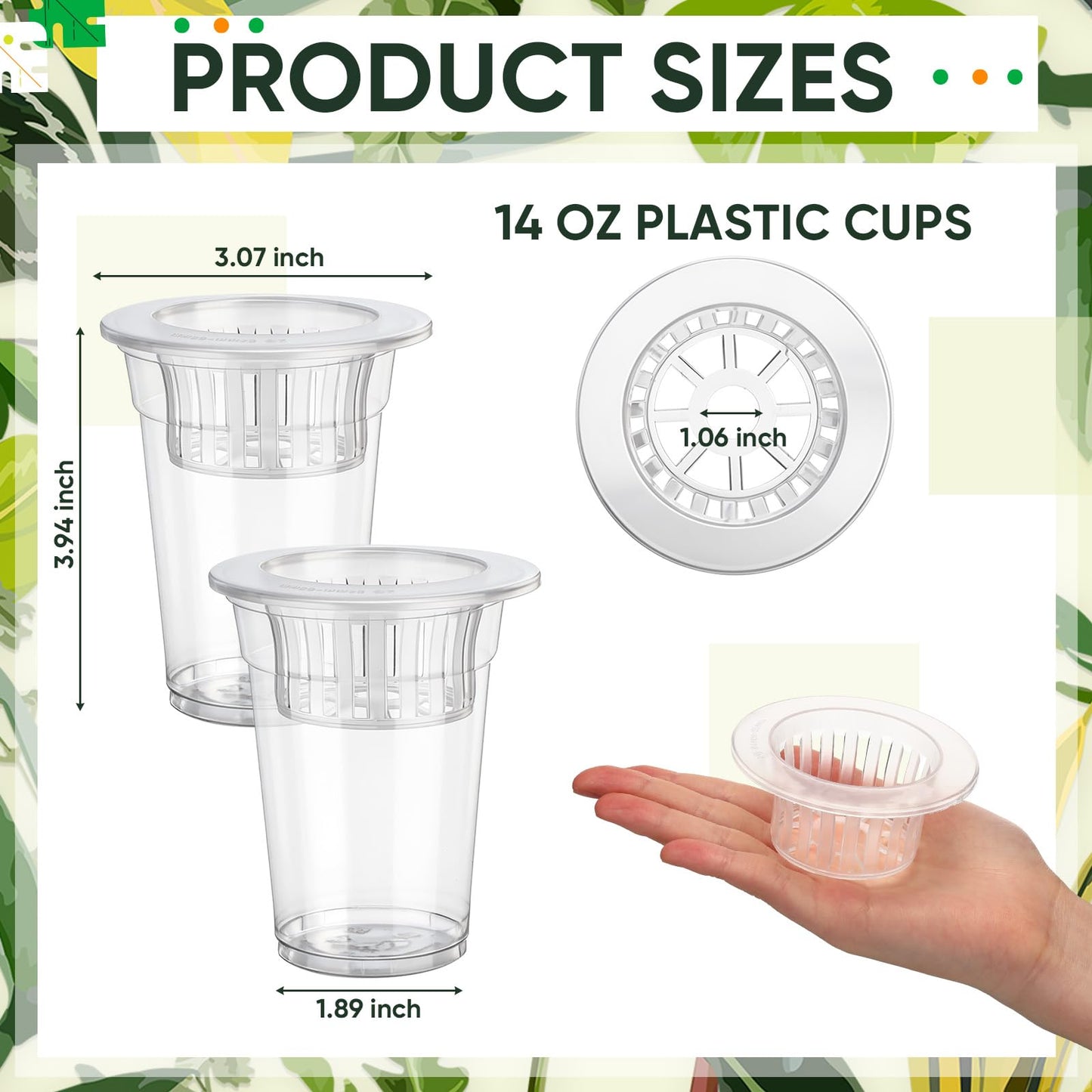 Baderke 100 Pcs Plastic Plant Propagation Station Desktop Terrariums Plant Tabletop Vase with Hydroponic Baskets for Indoor Home Office Desktop Decor (3.94'')