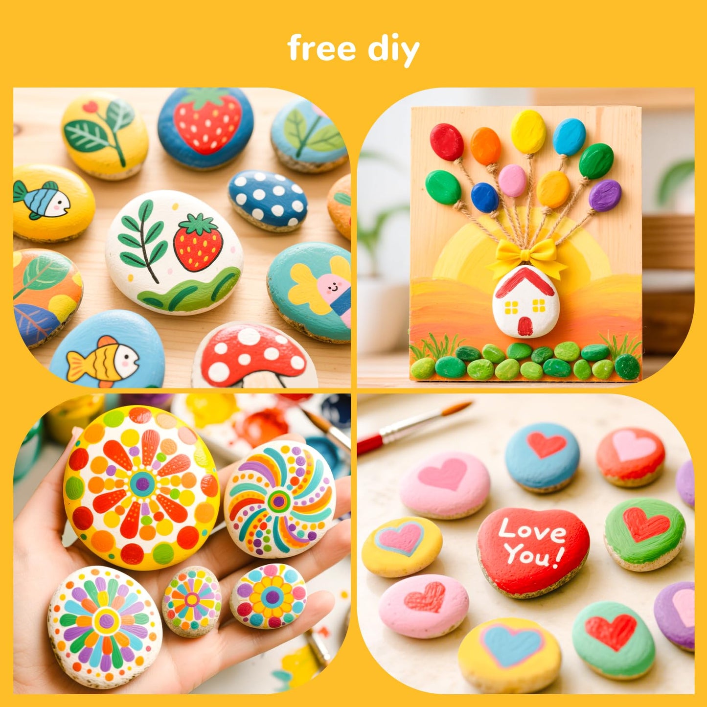 Simetufy 240 Pcs Small Rocks for Painting, 3 Size 0.5-2.8in River Rocks to Paint, Flat Smooth for Arts, Crafts, Kindness Rocks, Garden Decorative 0.5-1in: 200pcs| 1.2-2in: 20pcs | 2-2.8in: 20pc