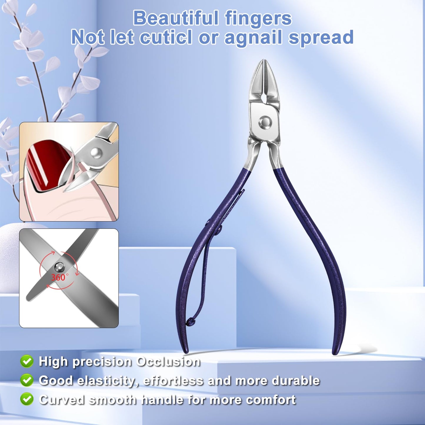 30Pcs Manicure Pedicure Kit，Nail Clippers Kit Professional and Stainless Steel Nail Care Tools，Toenail Clipper Cutters Men's Accessories Whit Beauty Tools Luxurious Travel Case (Blue)