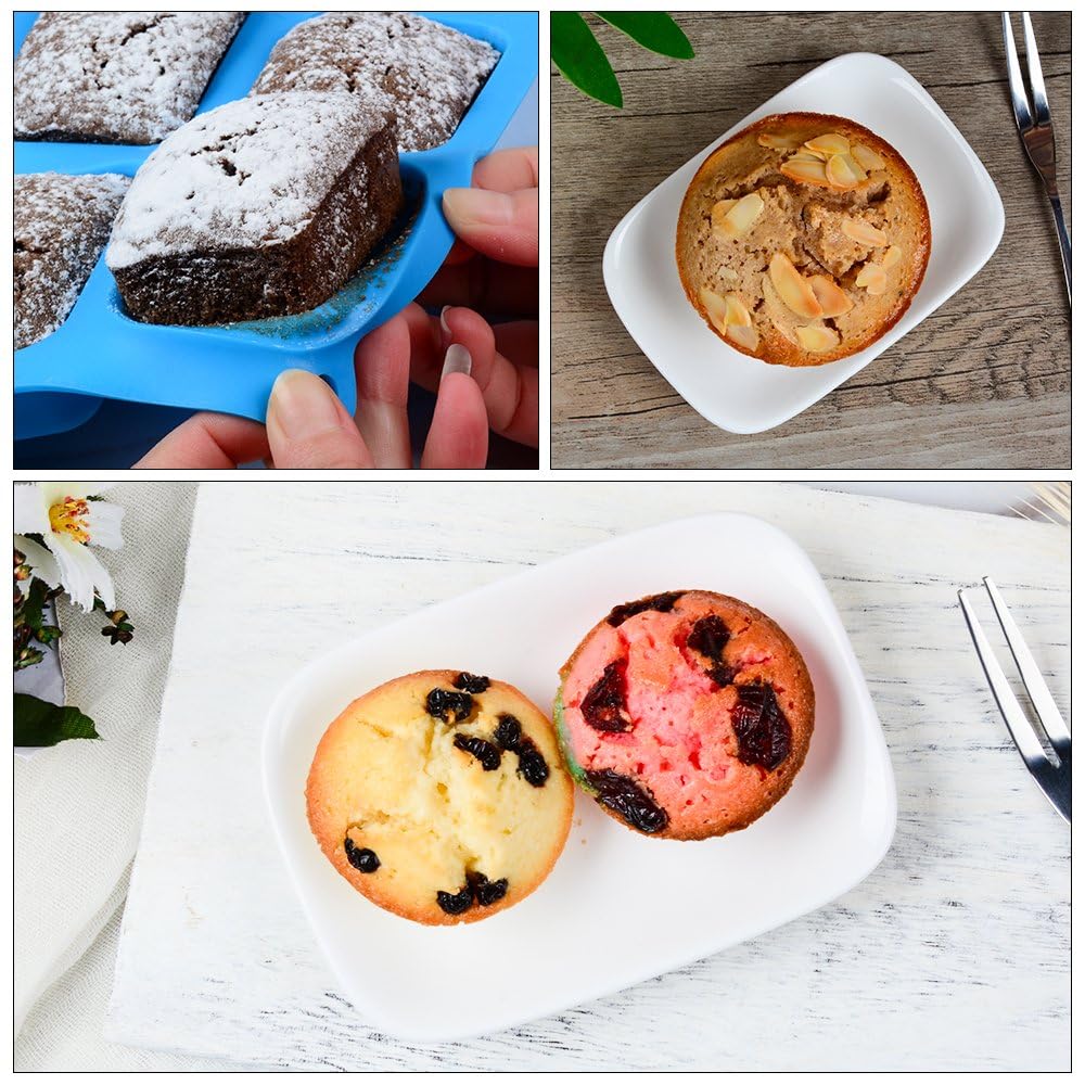 CAKETIME Silicone Muffin Pan - Cupcake Pan, Mini Loaf Pan Silicone Baking Molds Food Grade 3-Pack