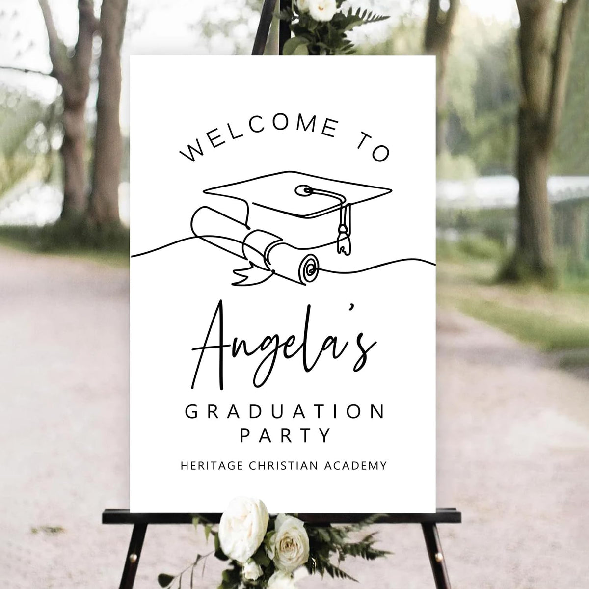 Personalized Senior High School College Graduation Sign, Modern Minimalist Graduation Party Welcome Sign 2025, Class of 2025 Banner, Class of 2025 Decor