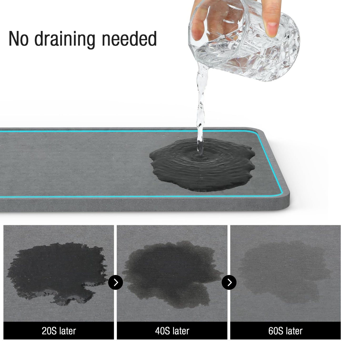 HOKEMOM Kitchen Sink Caddy Organizer, [Stay-Dry Anywhere & No Drainage Needed] Sponge Holder for Kitchen Sink Countertop,Stainless Steel with Rust-Resistant Coating-10.24" L x 6.5" W x 5.83" H