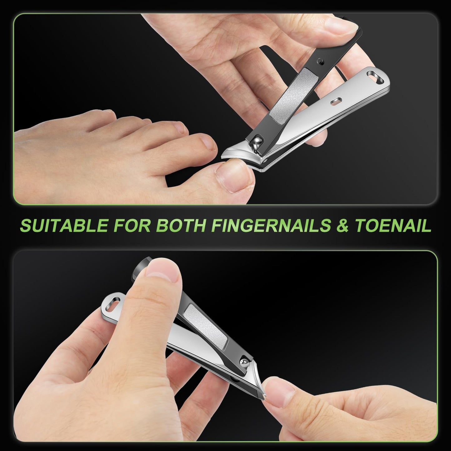 Ingrown Toenail Clippers & Toenail Clippers for Thick Toenails for Seniors, Wide Jaw Opening Nail Clippers for Men