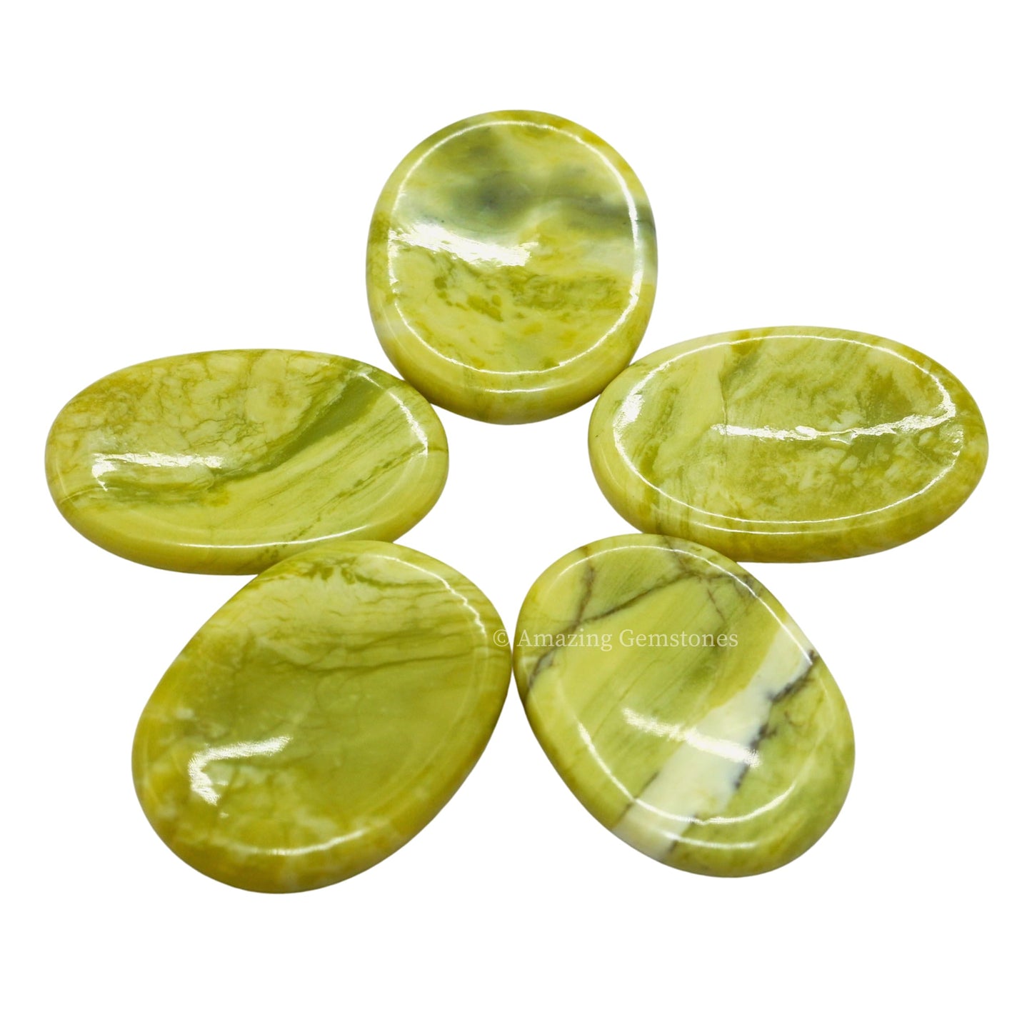 Amazing Gemstone Serpentine Worry Stone Crystals, Healing Stones