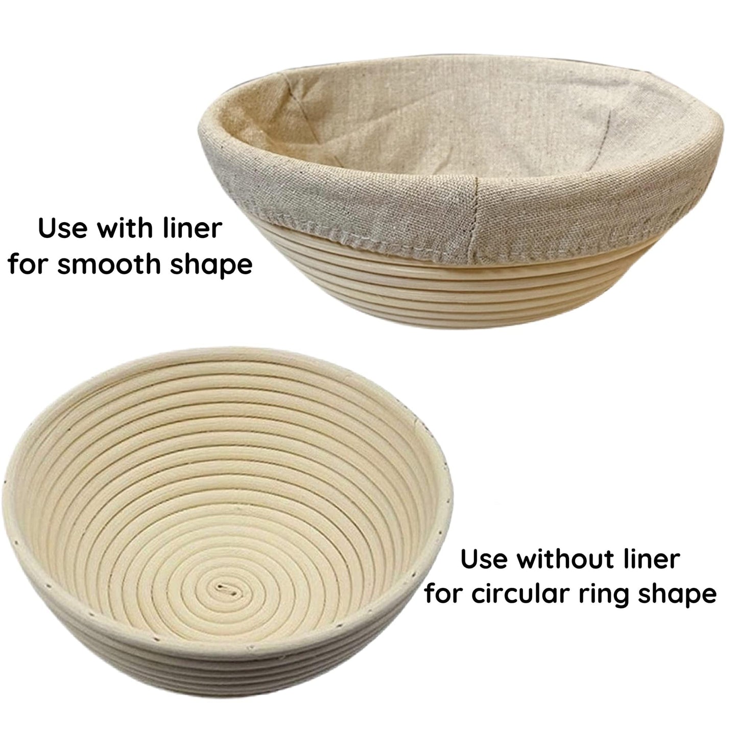 9 Inch Round Bread Banneton Proofing Basket Set of 2 – Sourdough Proofing basket kit for Artisanal Baking – Bread Making Tools For Professional & Home Bakers (9 inch round- 2 pack)