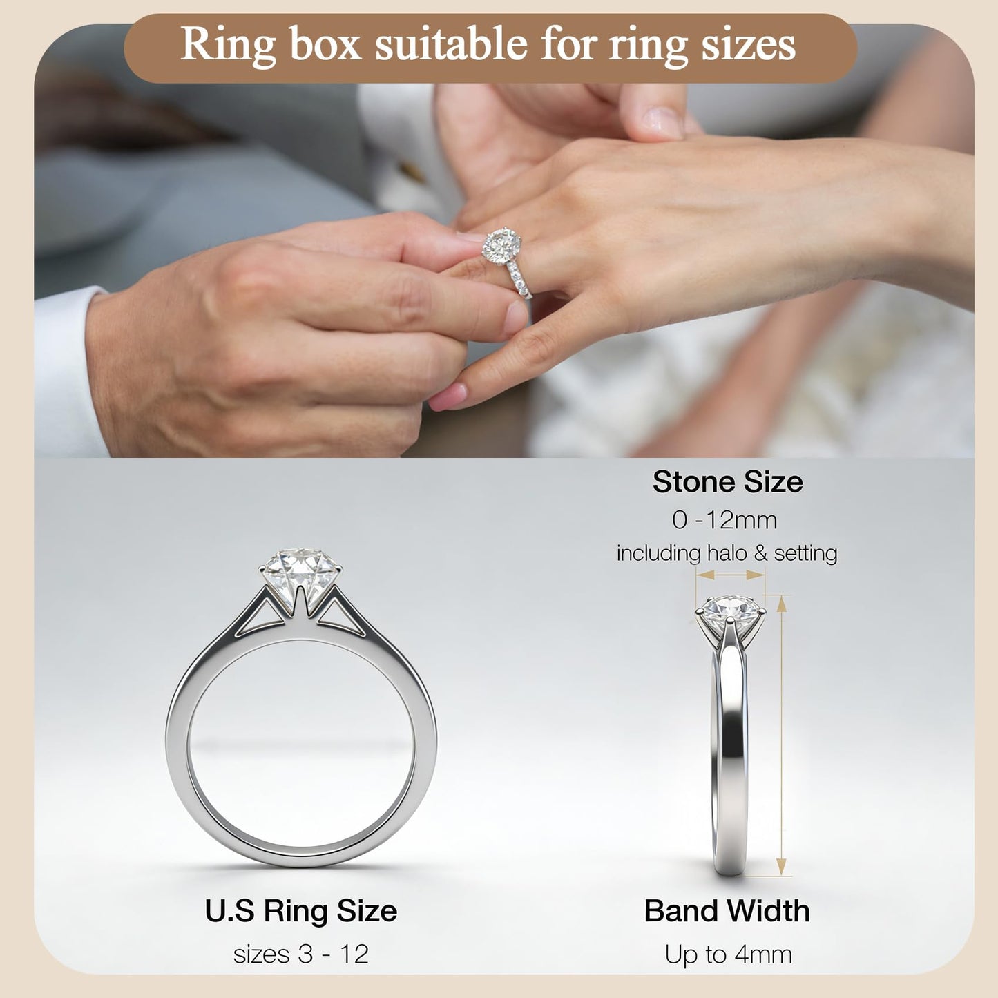 Yookin Wooden Engagement Ring Box For Proposal Valentine's Day Jewelry Gift Box Wood Rotating Wedding Day Ring Box With Led Light Gift Packaging(Black Walnut)