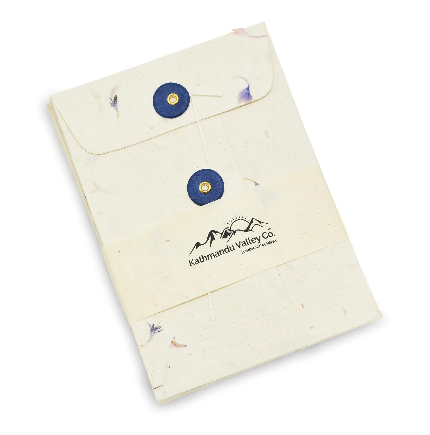 Kathmandu Valley Co. Handmade Lokta Paper Envelope with String-tie Button Closure Pocket Folder Documents Sleeve, for Invitations, Mailers, 4.5 x 6.5 inches, 10 Pack. Made in Nepal. (Cornflower)