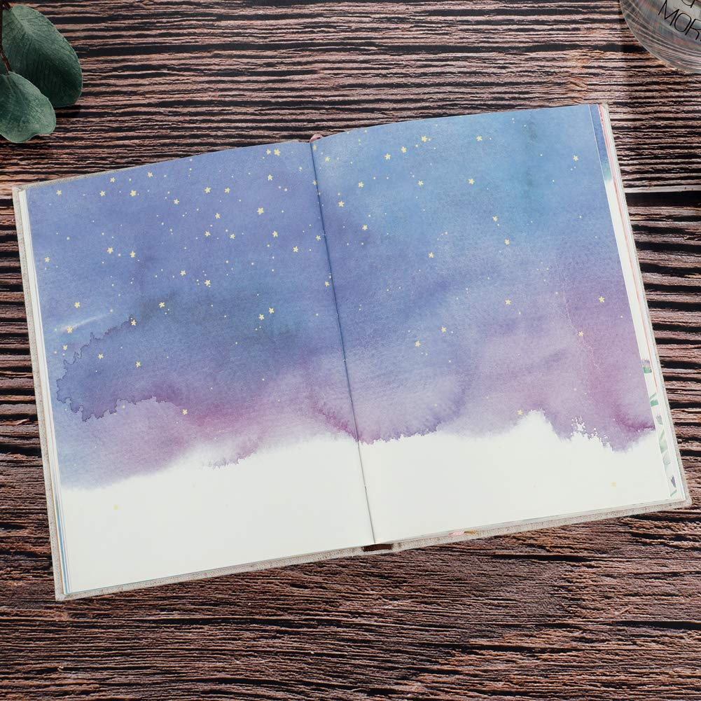SIIXU Colorful Blank Notebook, Unruled Personal Diary Journals to Write in for Women, Hardcover Writing Notepad Gift, Unique Watercolor Design, 192 Pages, 2 Bookmarks, Unlined