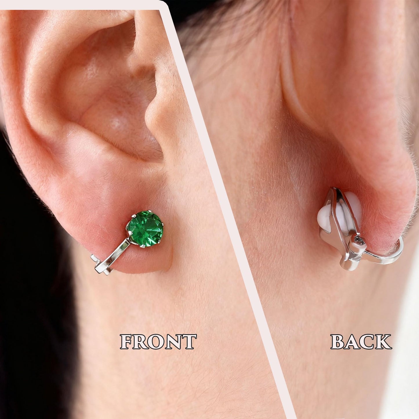 Spiritlele 12 Pairs Birthstone CZ Clip on Stud Earrings Set Round Cubic Zirconia Clip on Non Piercing Fake Stud Earrings Birthday Gifts Unisex (Circle)