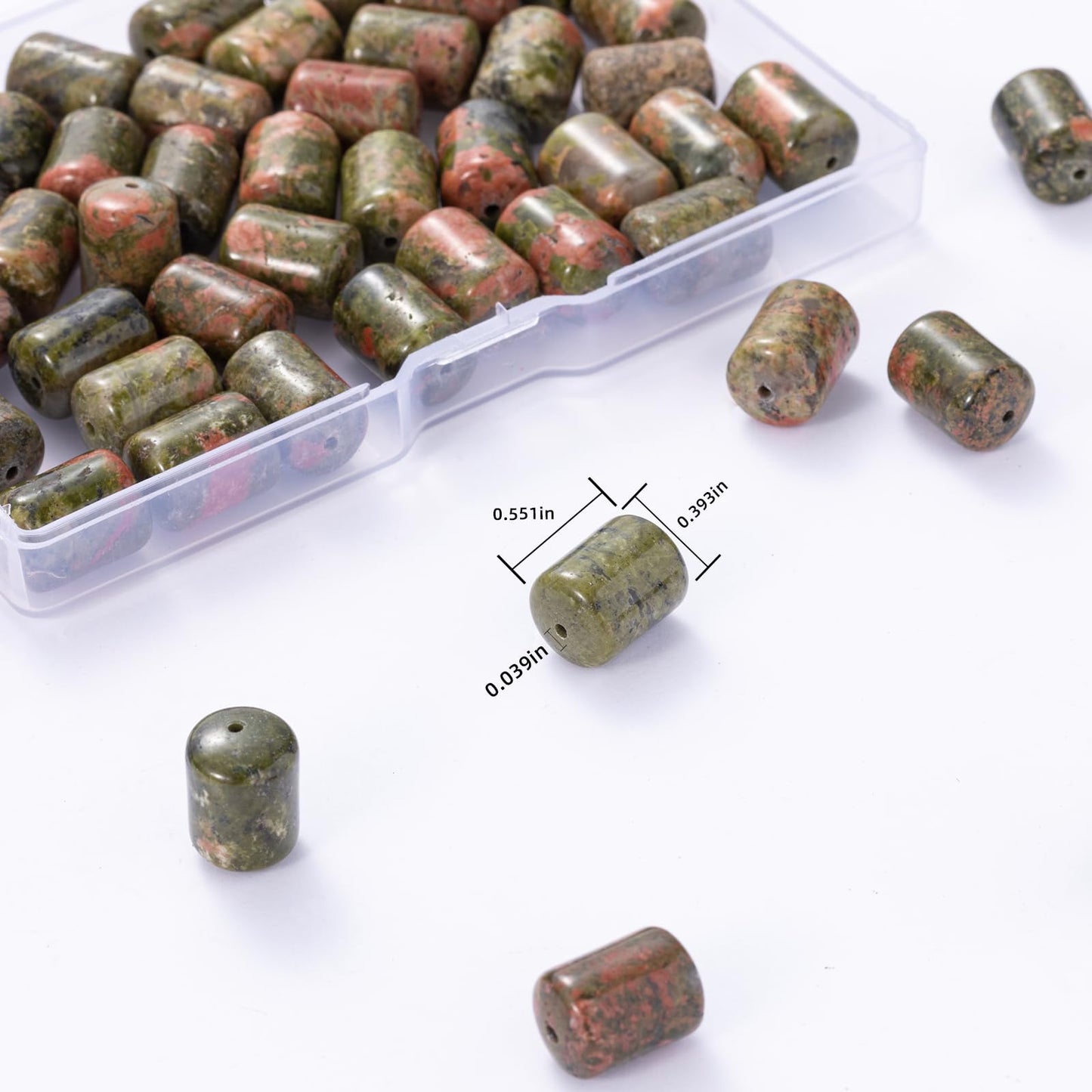 Natural Unakite Cylinder Tube Beads 10x14mm 38cm/str Loose Semi Gemstone Stone Beads for Making Bracelets Necklace