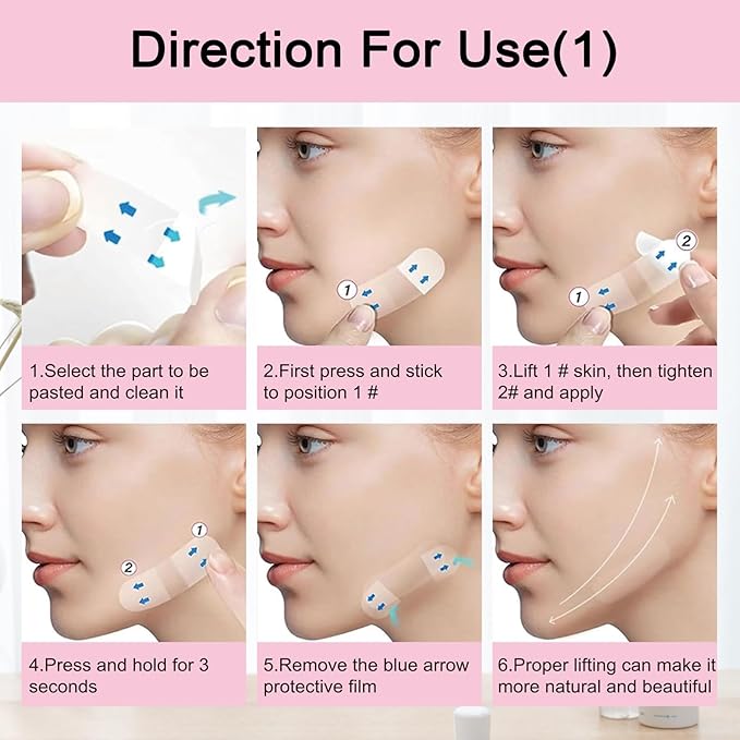 Face Lift Tapes – 60 Pcs Instant Neck Lift Patches,Neck Tape lifting Invisible,Face Lift Tape Invisible,(Mix Box)