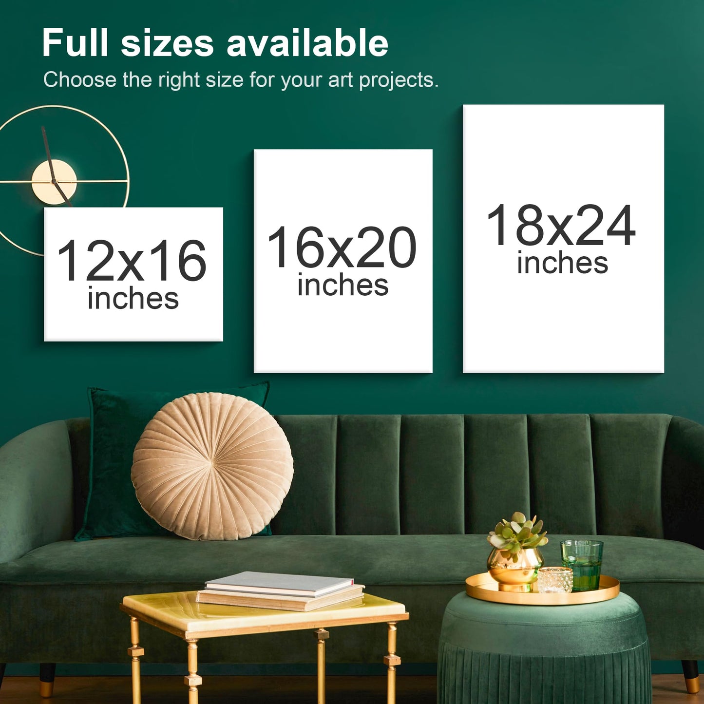 PHOENIX Large Painting Canvas Panels - 16x20 Inch, 6 Value Pack - 8 Oz Triple Primed 100% Cotton Acid Free Canvases for Painting, White Blank Flat Canvas Boards for Acrylic, Oil Paints