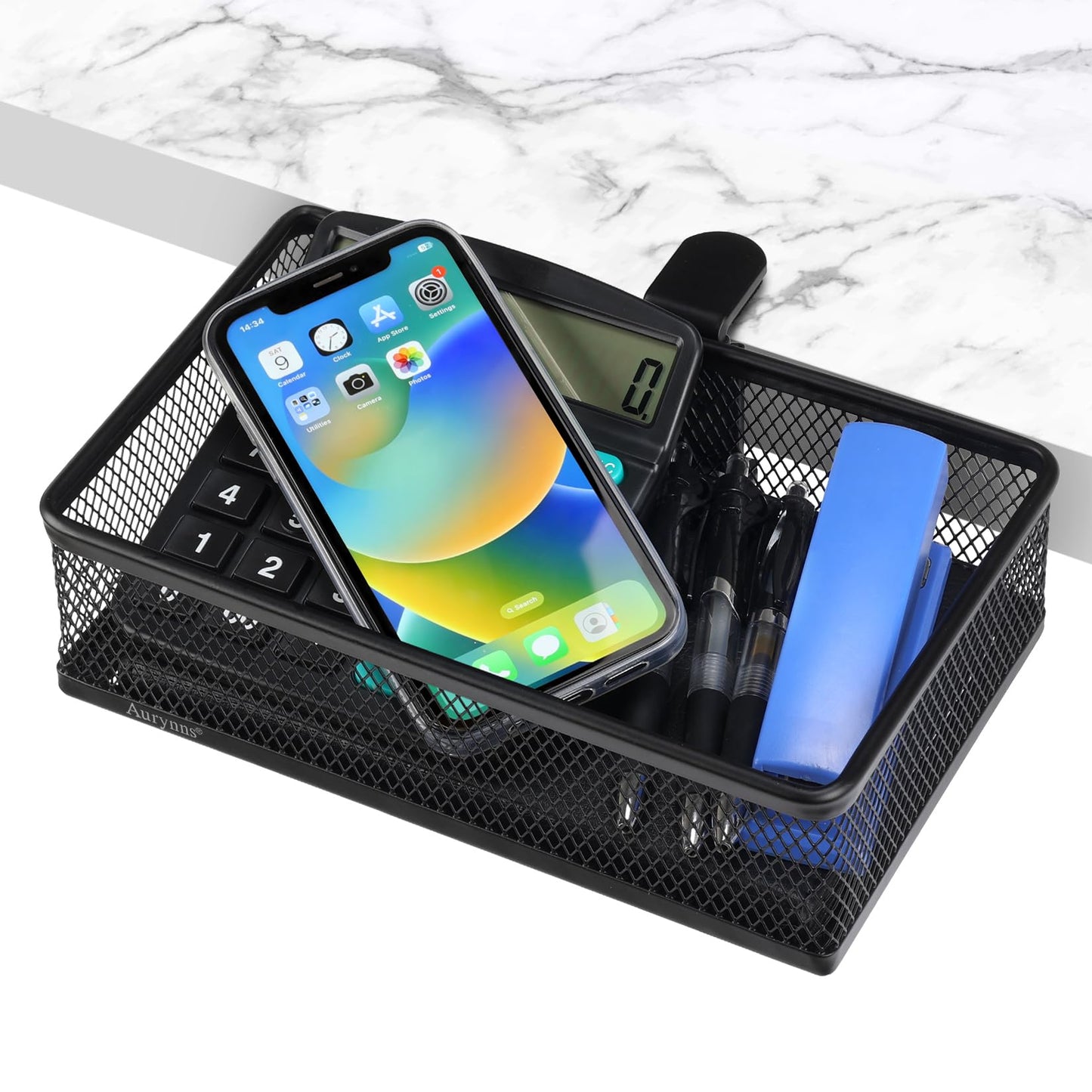 Aurynns Clip-on Drawer organizers, desk organizer,can be clipped around the table to store small items. (Black - Small), Bronze Gold