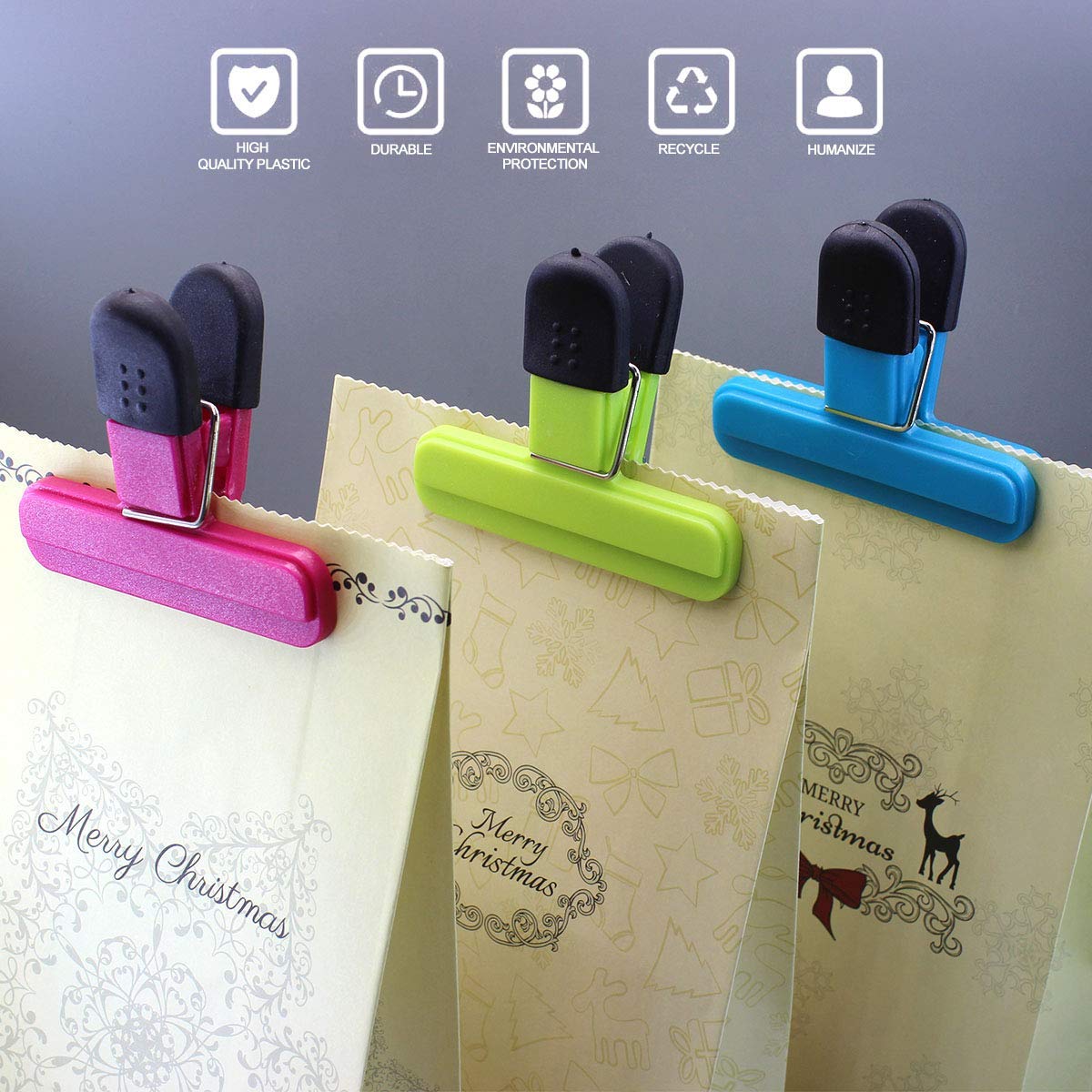 Food Chip Clips Bag Sealing Clips with Good Grips (6 Count)