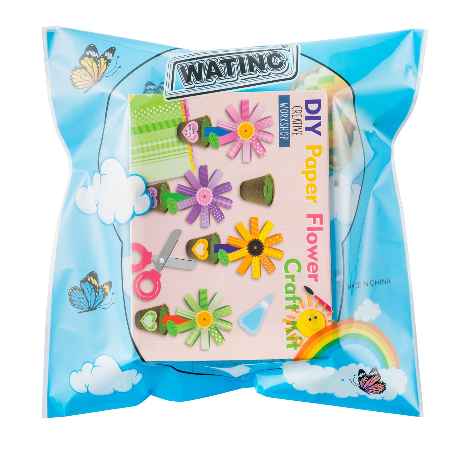 WATINC Foldable Flower Paper Pot Craft Kits - Make Your Mother's Day Standing Flowers Gift Crafts Decorations, Fun Spring DIY Decor Home School Classroom Art Activities for Mom (24Pcs)