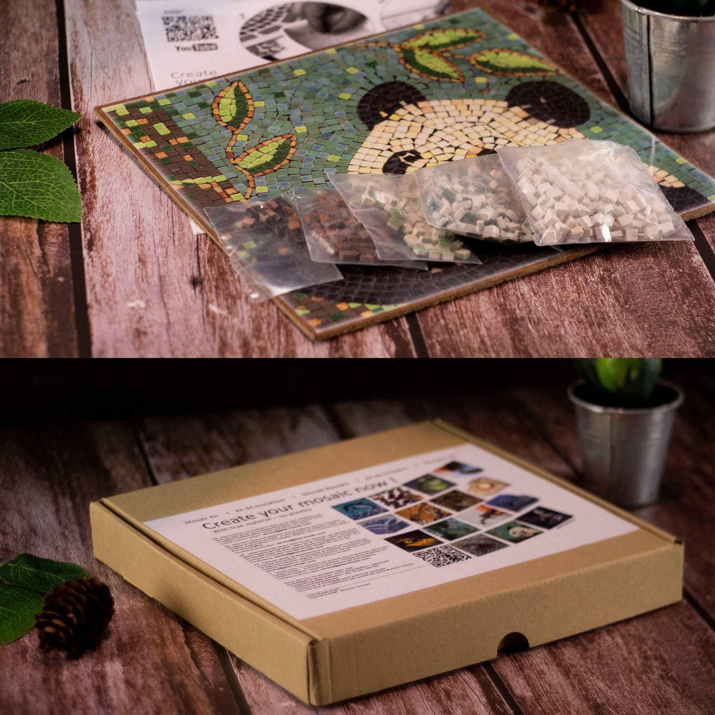 Handmade Mosaics Made Easy with Our Adult Mosaic Craft Kit, Square 7inch (20cm) Dolphin