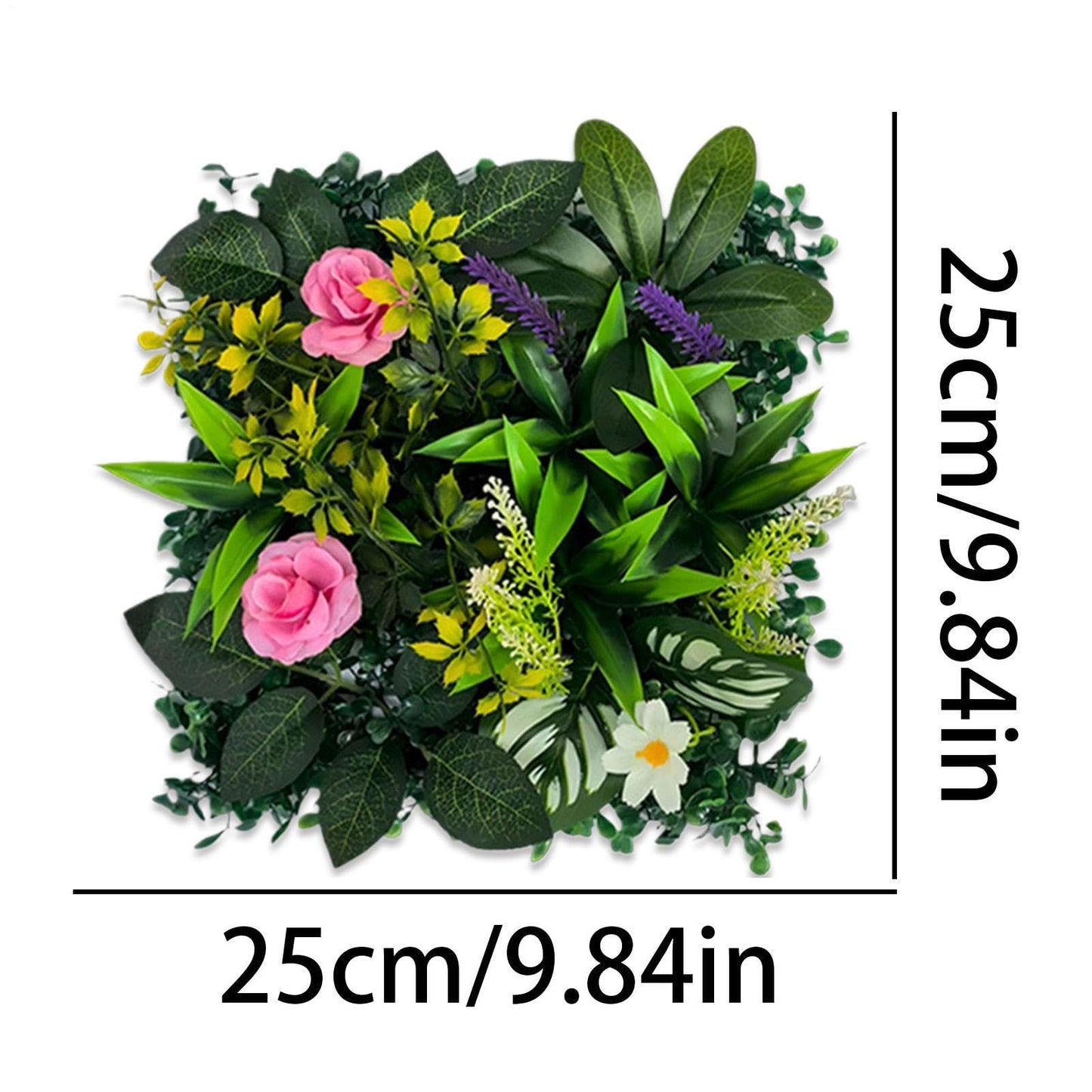 Plant Wall Panels - 4 Pieces Artificial Greenery Hedge Panels, 9.84x9.84 in Faux Plant Privacy Screen, Decorative Garden Wall Privacy Hedge Screen, Greenery Backdrop Tiles for Yard Wedding
