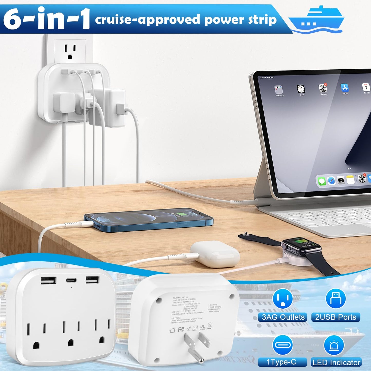 Cruise Essentials 2026 – Complete Cruise Must Haves Kit with Premium Waterproof Phone Pouches, Extra Magnetic Hooks, Non-Surge Power Strip, Lanyards, Luggage Tags & Gift Box Packaging