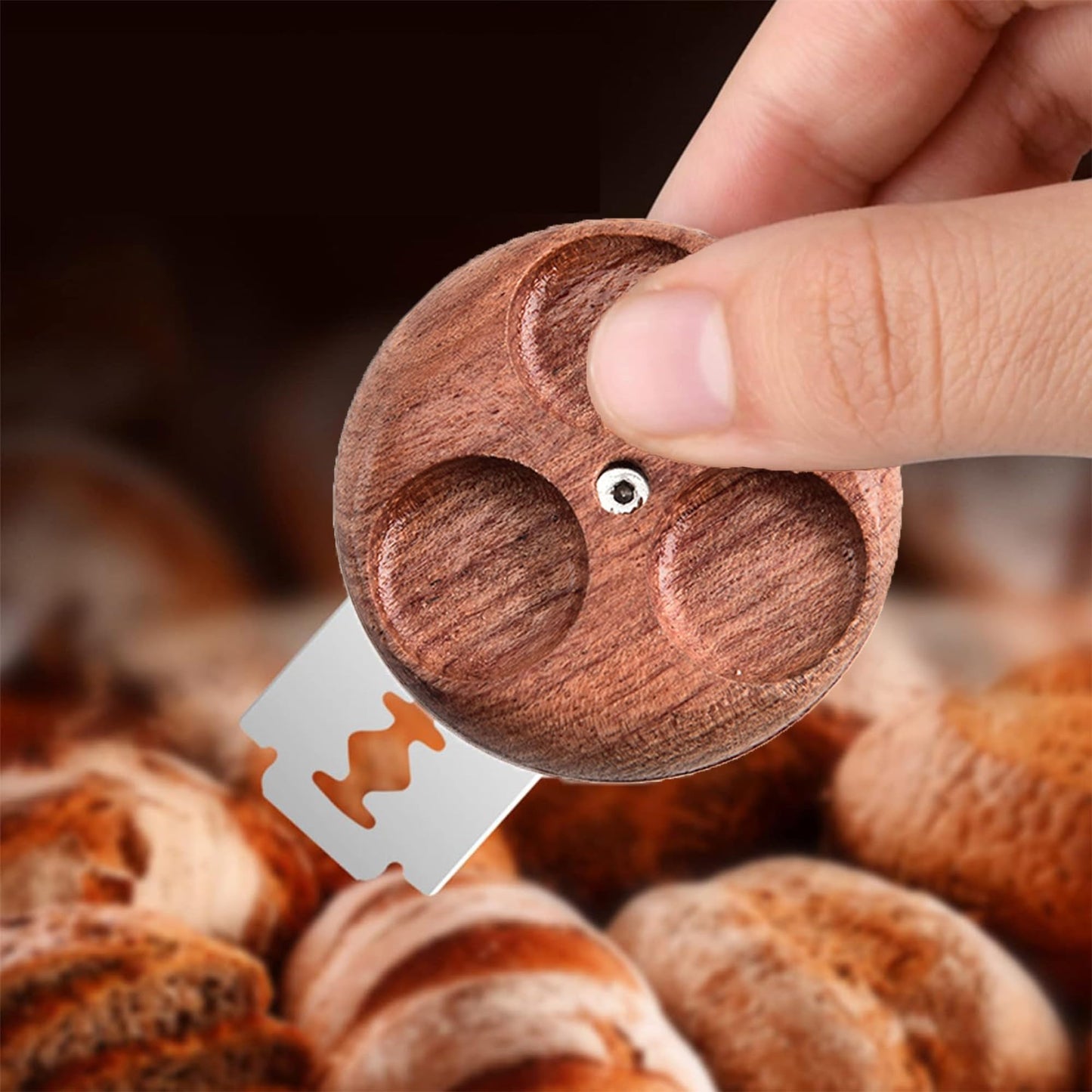 LHCHGEN 1+1+20 pcs UFO Bread Lame For Dough Bread Lame Cutter For Sourdough,Sourdough Scoring Tool,Bread Lame Dough Scoring Tool,With 20 Blades And Storage Cover,For Artisan Bread And Baguette (#1)