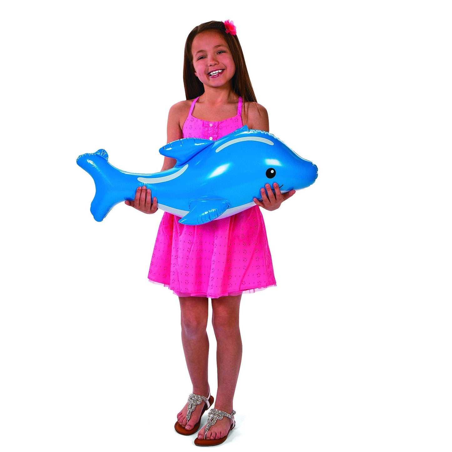 Fun Express Under The Sea Party Decorations Inflatables 6 Pack - Ocean Themed Party Favors with Shark Dolphin Whale Octopus Fish Seahorse | Inflatable Animals for Birthday Decor & Classroom Display
