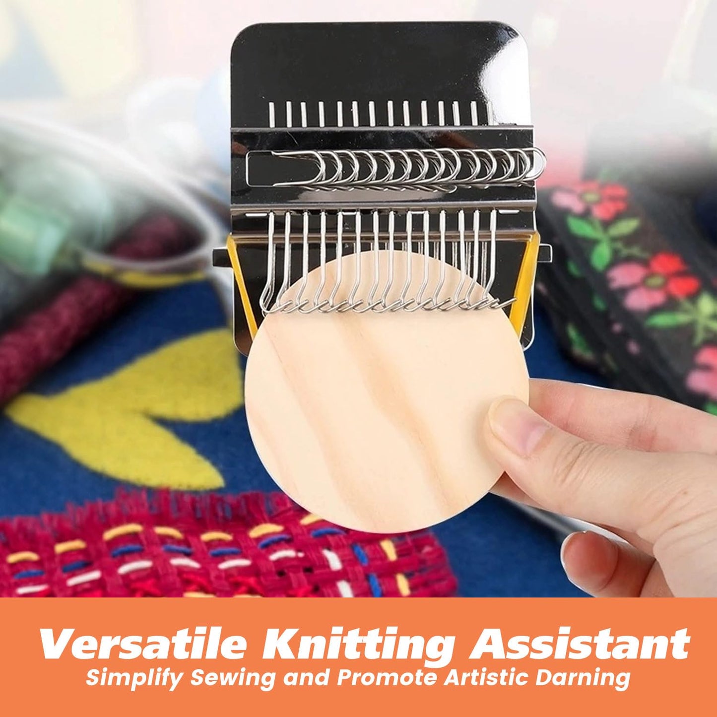 Darning Loom Small Type Weave Tool Quickly Mini Convenient for Mending Jeans Socks Clothes Loom Machine Makes Beautiful Stitching DIY Weaving Arts Speed Weaver Kit